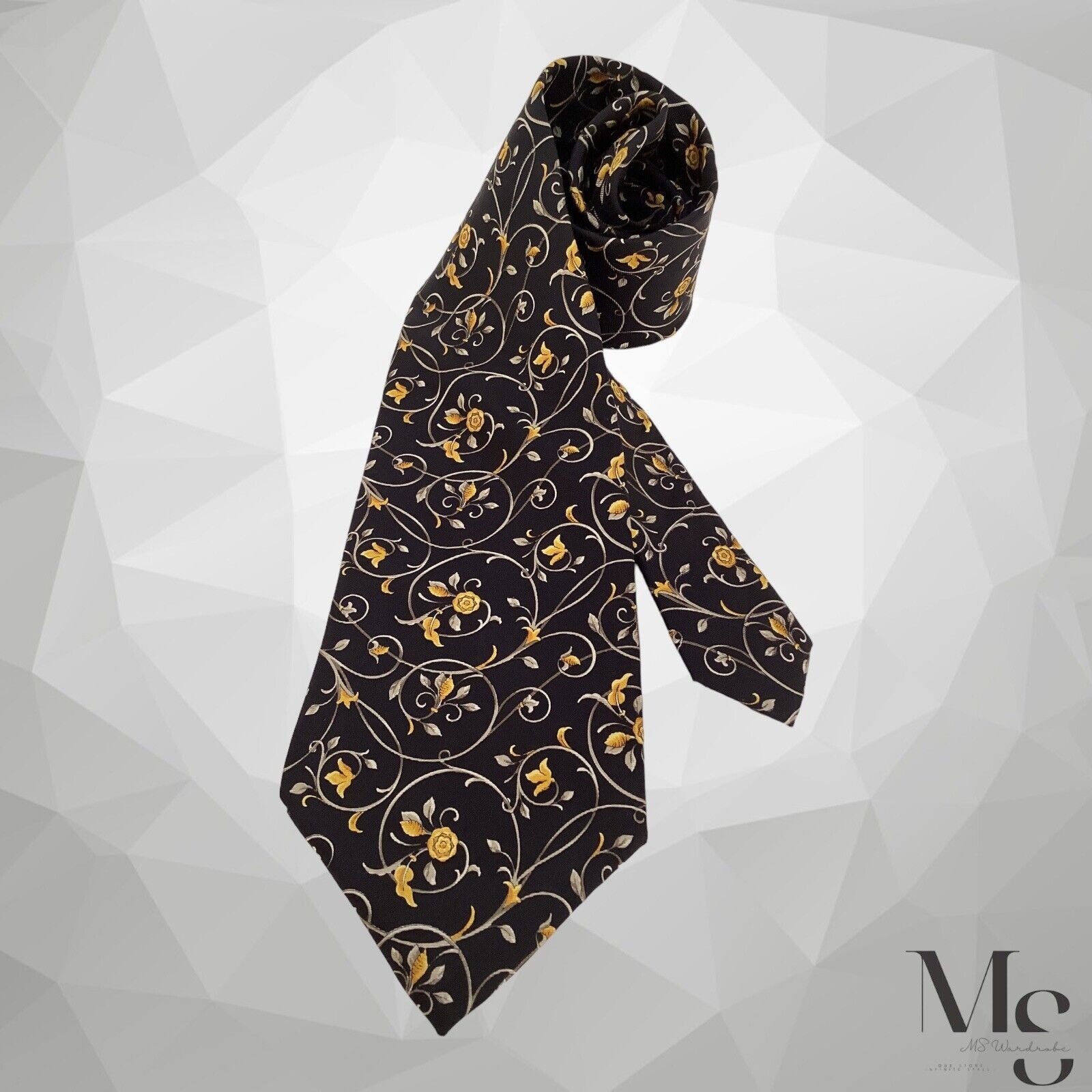 Other NINA RICCI Black Baroque Silk Tie Hand Made In France W: 4" Size ONE SIZE - 1 Thumbnail