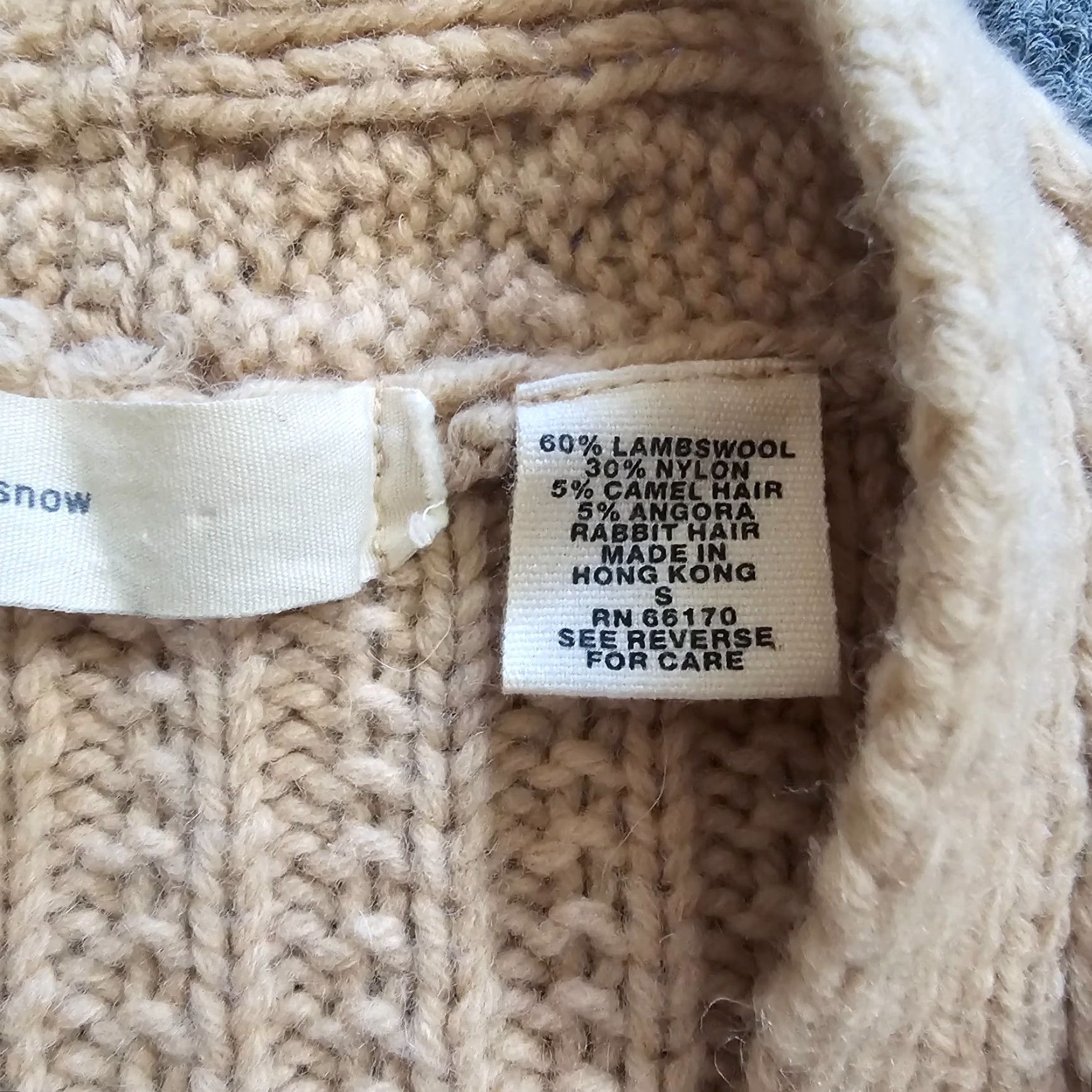 Camel Sleeping On Snow Cardigan Sweater Women Small Beige Camel Hair Blend Long Sleeve Size S / US 4 / IT 40 - 4 Thumbnail