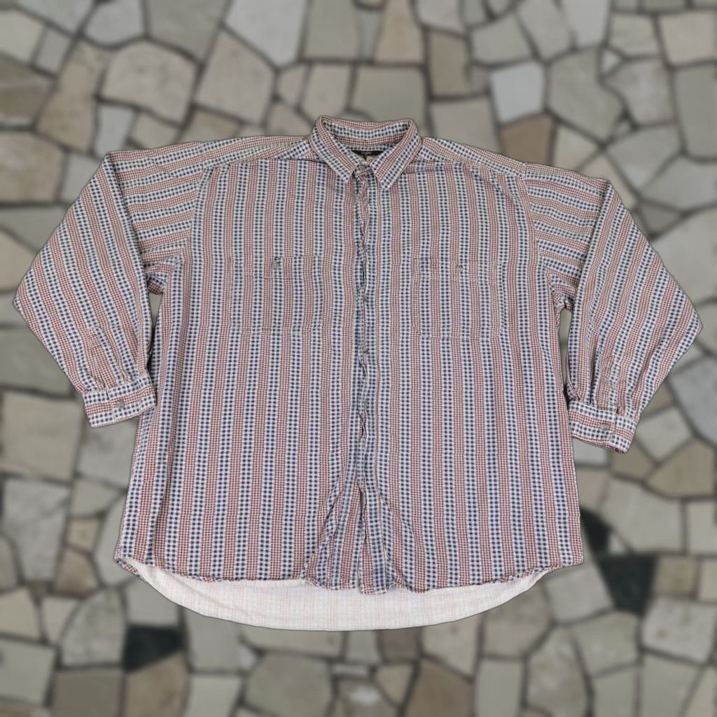 Guess VINTAGE GUESS Shirt Large Blue Red Plaid Flannel Button-Up 90s Workwear Mens Size US L / EU 52-54 / 3 - 1 Thumbnail