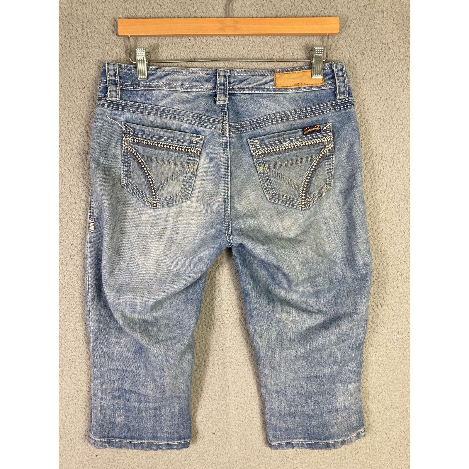 Seven 7 Seven7 Women's Size 4 Blue Denim Capri Jeans Low Rise Size 27" / US 4 / IT 40 - 6 Thumbnail