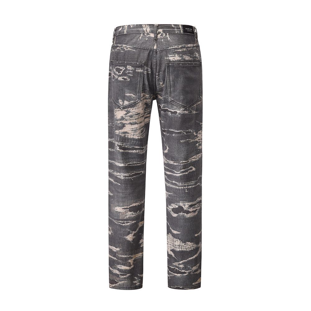 Jean × Vintage Distressed Patchwork Straight Baggy Jeans Size US 30 / EU 46 - 2 Thumbnail