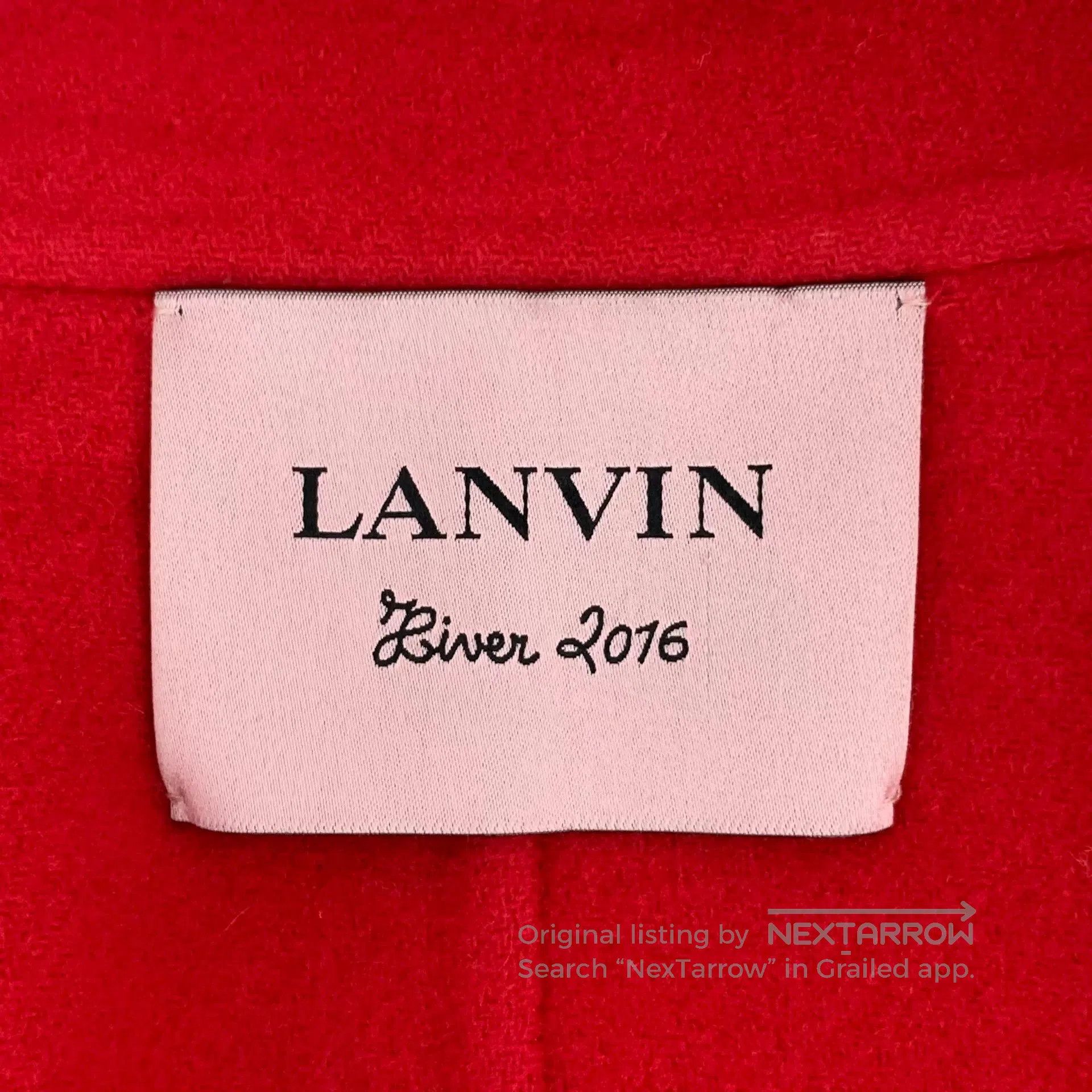 Lanvin red wool lapel coat with belt. Size US S / EU 44-46 / 1 - 6 Thumbnail
