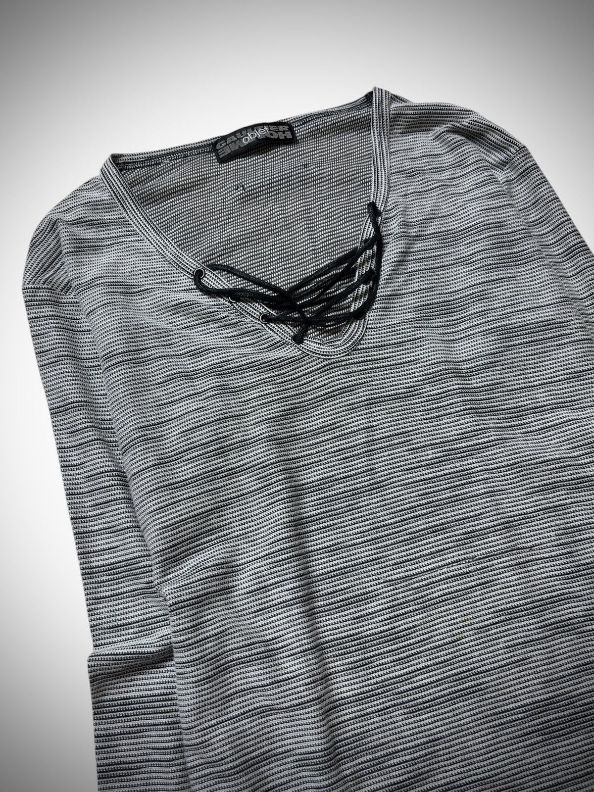 Gaultier Homme Objet 2000’s Gaultier Homme Objet - Lace Up Ls T-Shirt Size US L / EU 52-54 / 3 - 2 Thumbnail