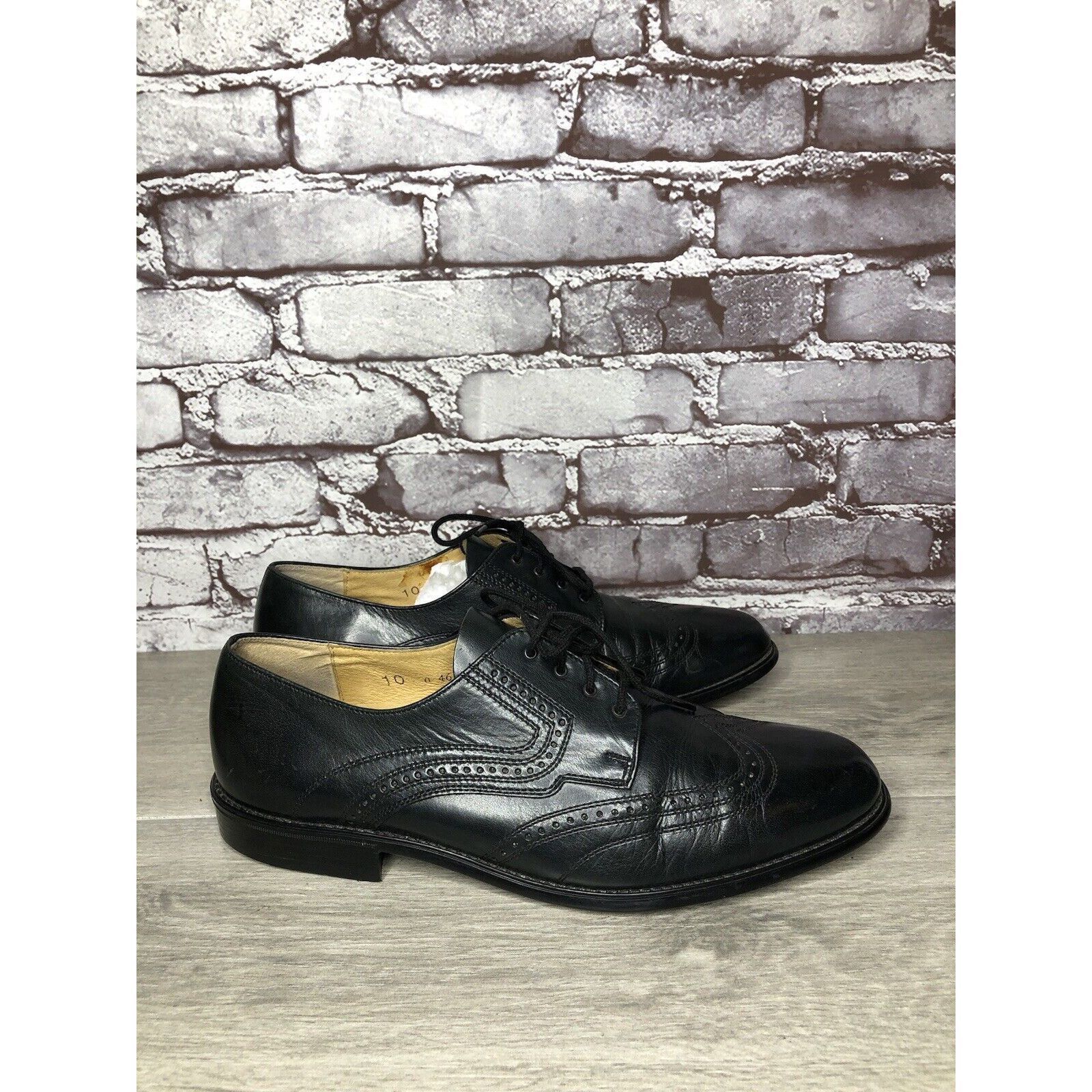 Other M. JOHN Classic Black Leather Wingtip Oxford Lace Dress Shoe Size US 10 / EU 43 - 4 Thumbnail