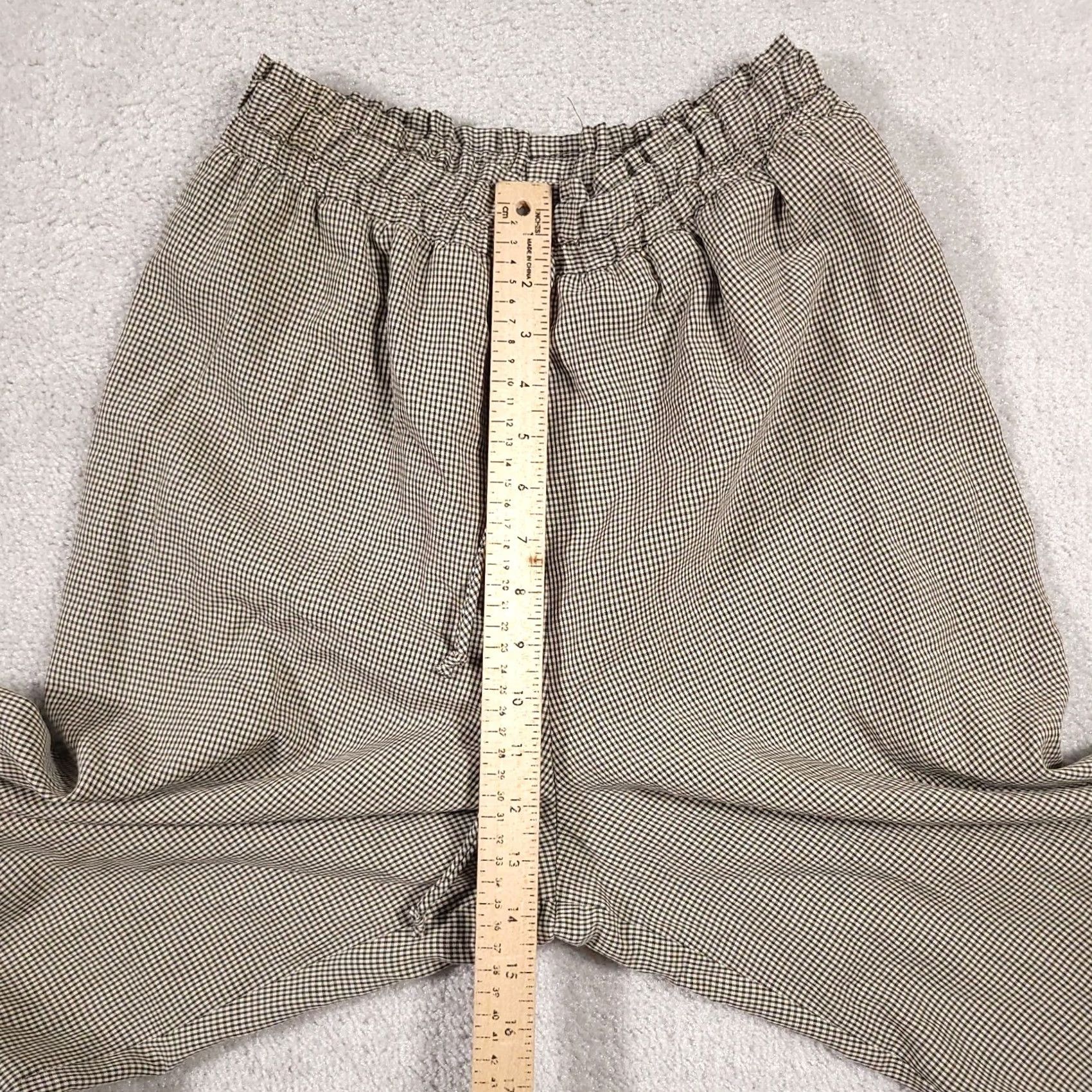 Vintage VINTAGE christy girl Pants Women's 10 Black Tan Check Pull On Wide-Leg Crop USA Made Size 32" / US 10 / IT 46 - 6 Thumbnail