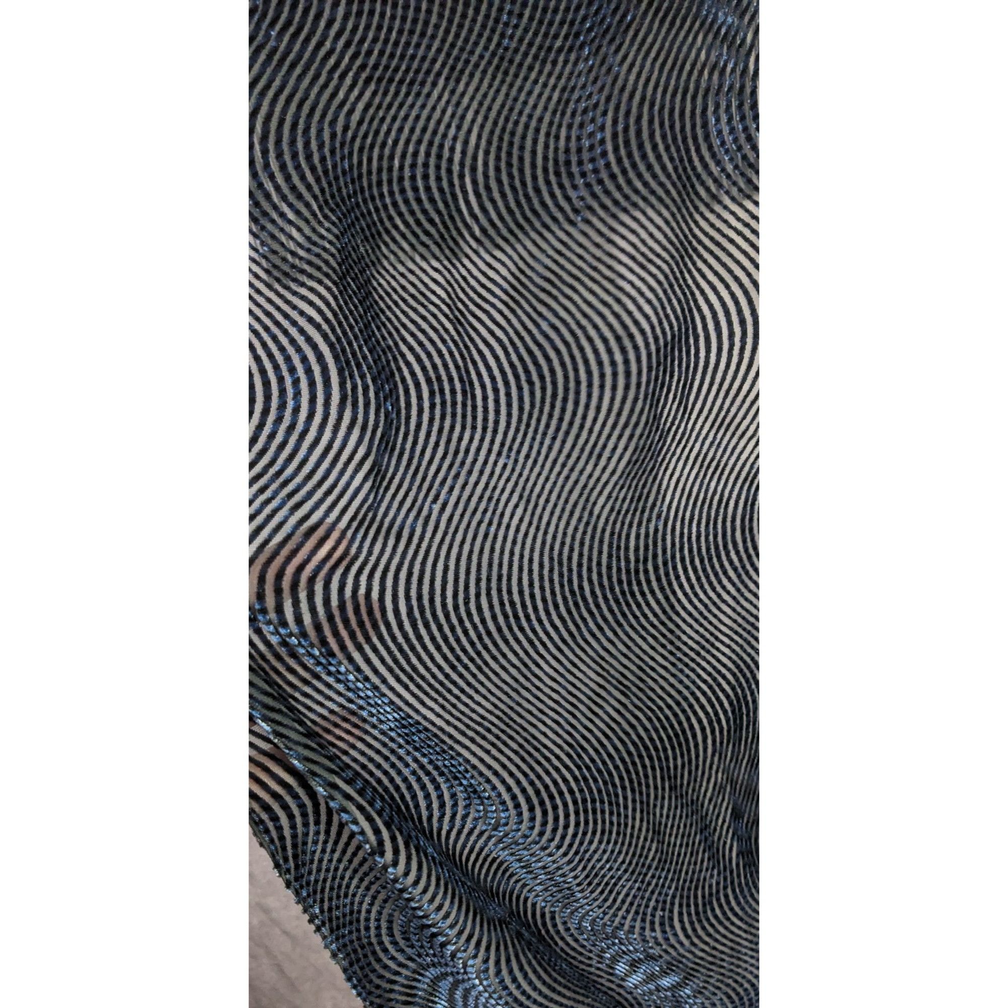 Other Joann Chaimson Blue Burnt Velvet Fringe Scarf Wrap 60x14 Inc Size ONE SIZE - 9 Thumbnail