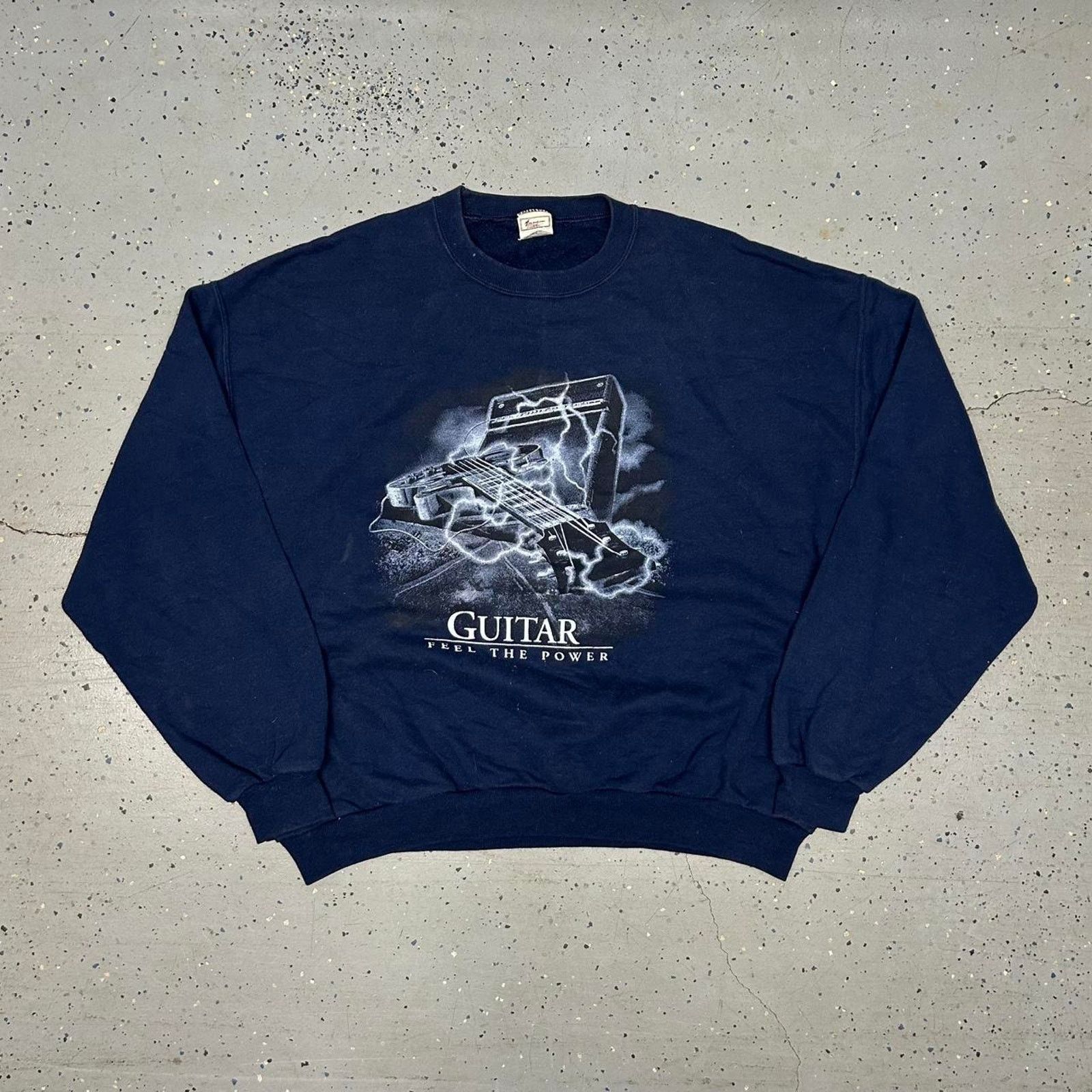 Other Navy vintage American Guitar graphic sweatshirt Size US XL / EU 56 / 4 - 1 Thumbnail