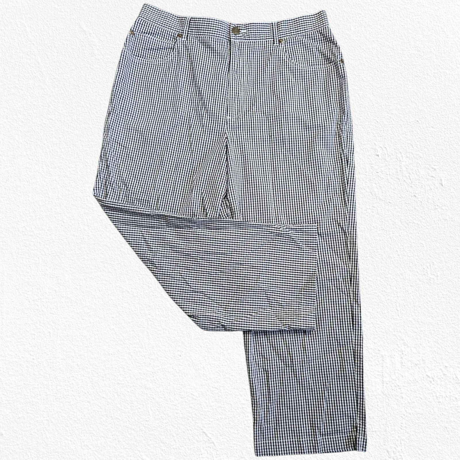 Evan Picone 90s Evan Picone Black White Gingham Cropped Pants Size 12 Size 34" / US 12 / IT 48 - 2 Thumbnail