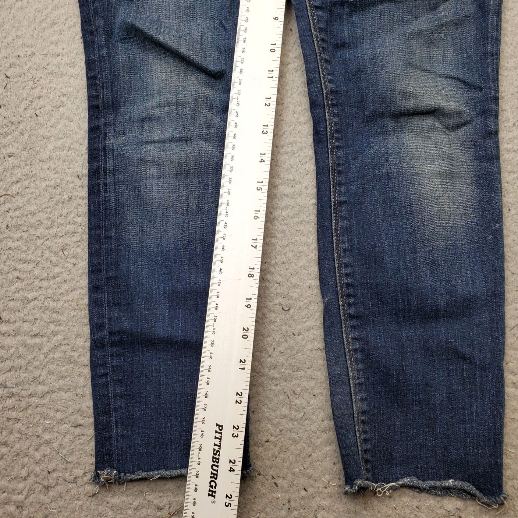 Lucky Brand Lucky Brand Brooke Skinny Jeans Womens 2/26 Blue Denim Faded Whiskered Raw Hem Denim Jeans Slim 5-Pocket Womens Size 2 Blue - Pre-owned Size 26" / US 2 / IT 38 - 4 Thumbnail