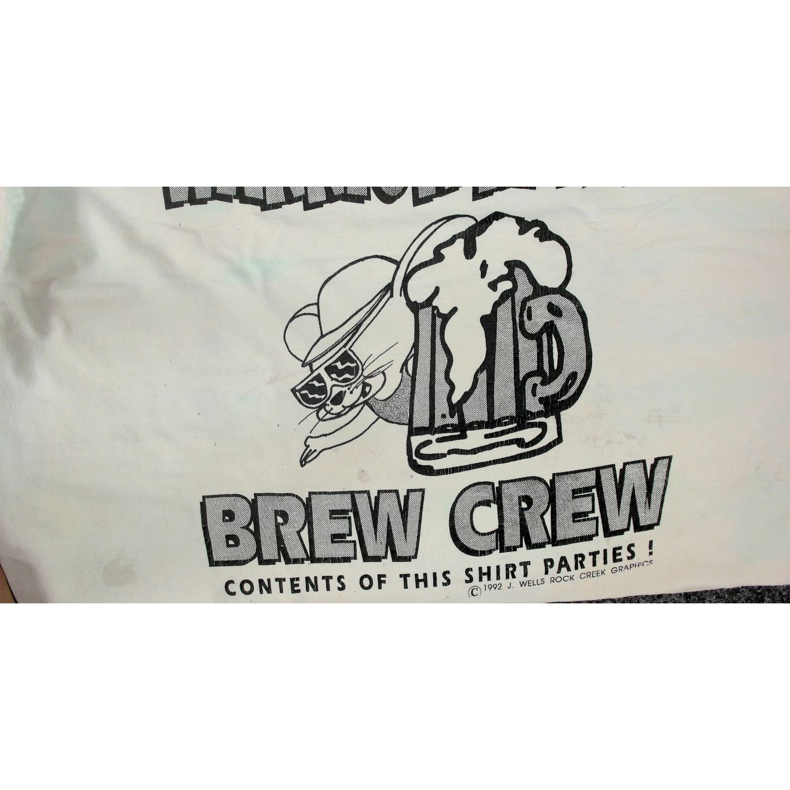 Fruit Of The Loom VTG 1992 Boxy Cropped Bootleg Tom & Jerry "Brew Crew" Tee Size XL / US 12-14 / IT 48-50 - 13 Thumbnail