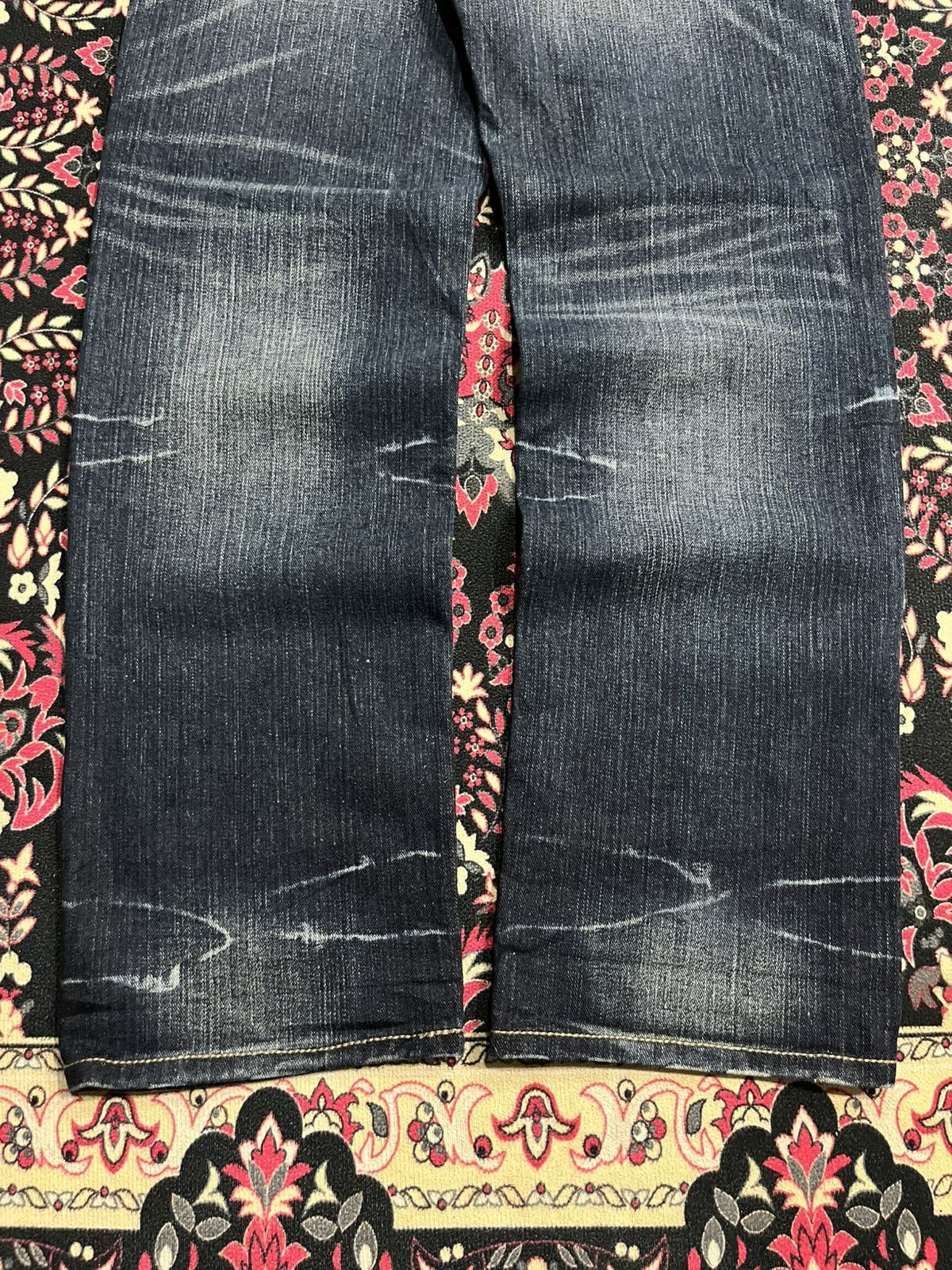 Japanese Brand Japanese Brand Dark Blue Whisker Straight Leg Jeans Size US 30 / EU 46 - 8 Thumbnail