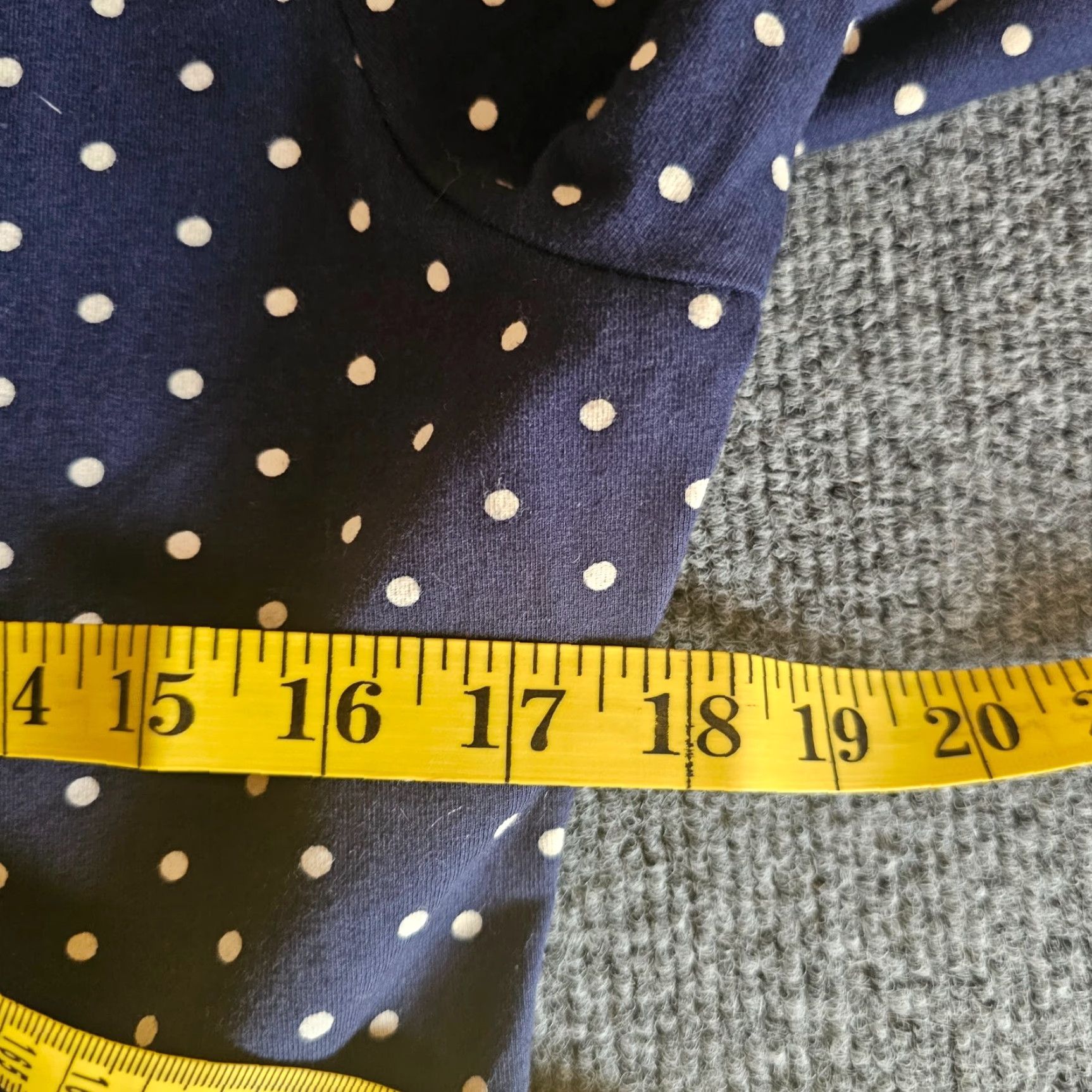 Old Navy Old Navy Dress Womens Large Blue White Polka Dot Long Sleeve Round Neck Casual Size L / US 10 / IT 46 - 4 Thumbnail