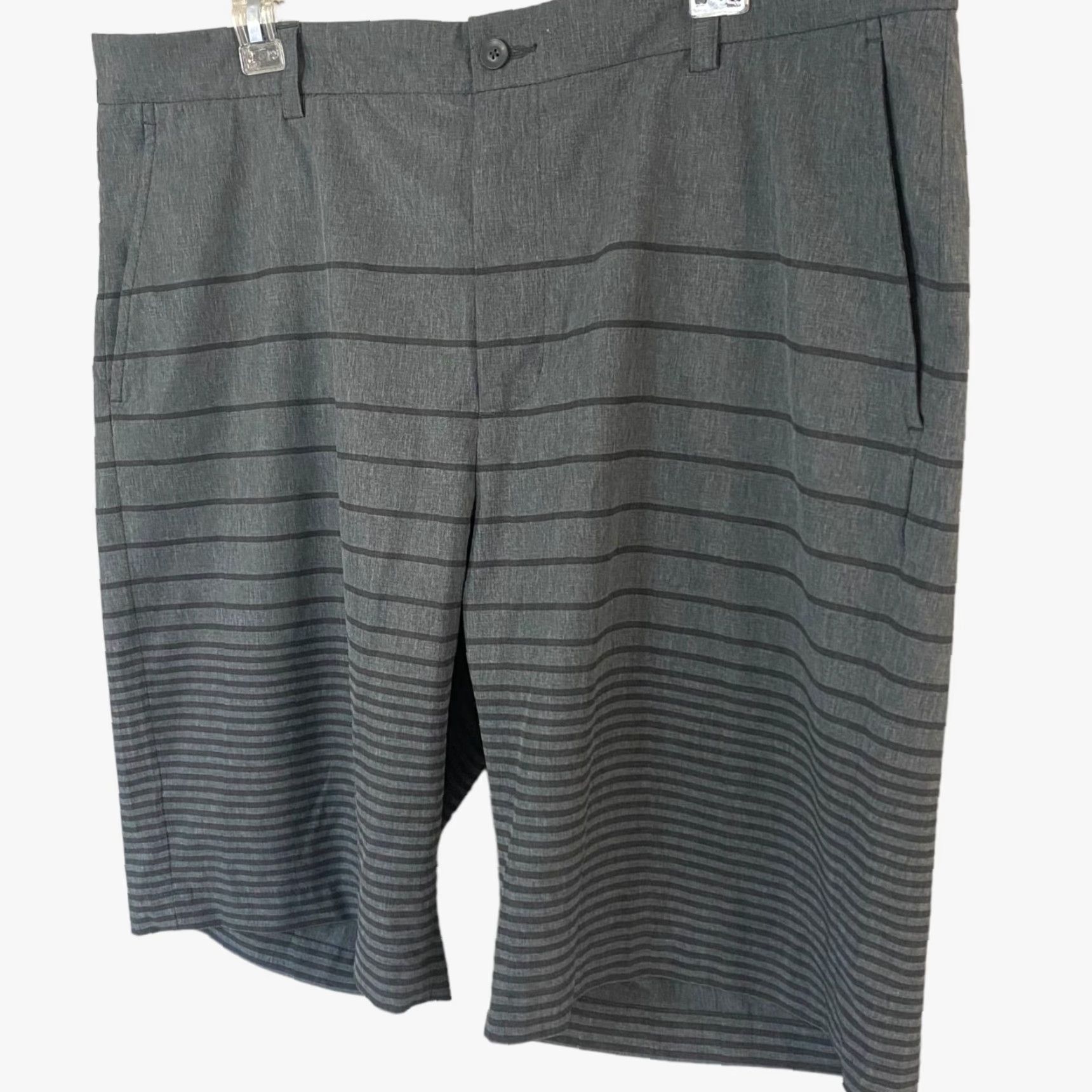 Vintage Slazenger Golf Hybrid Shorts Mens 38 Gray Striped Performance Stretch Pockets Size US 38 / EU 54 - 2 Thumbnail