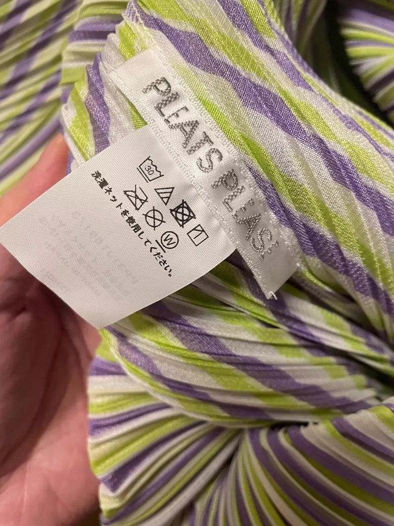 Issey Miyake Issey Miyake Green color-blocked pleated dress Size L / US 10 / IT 46 - 3 Thumbnail