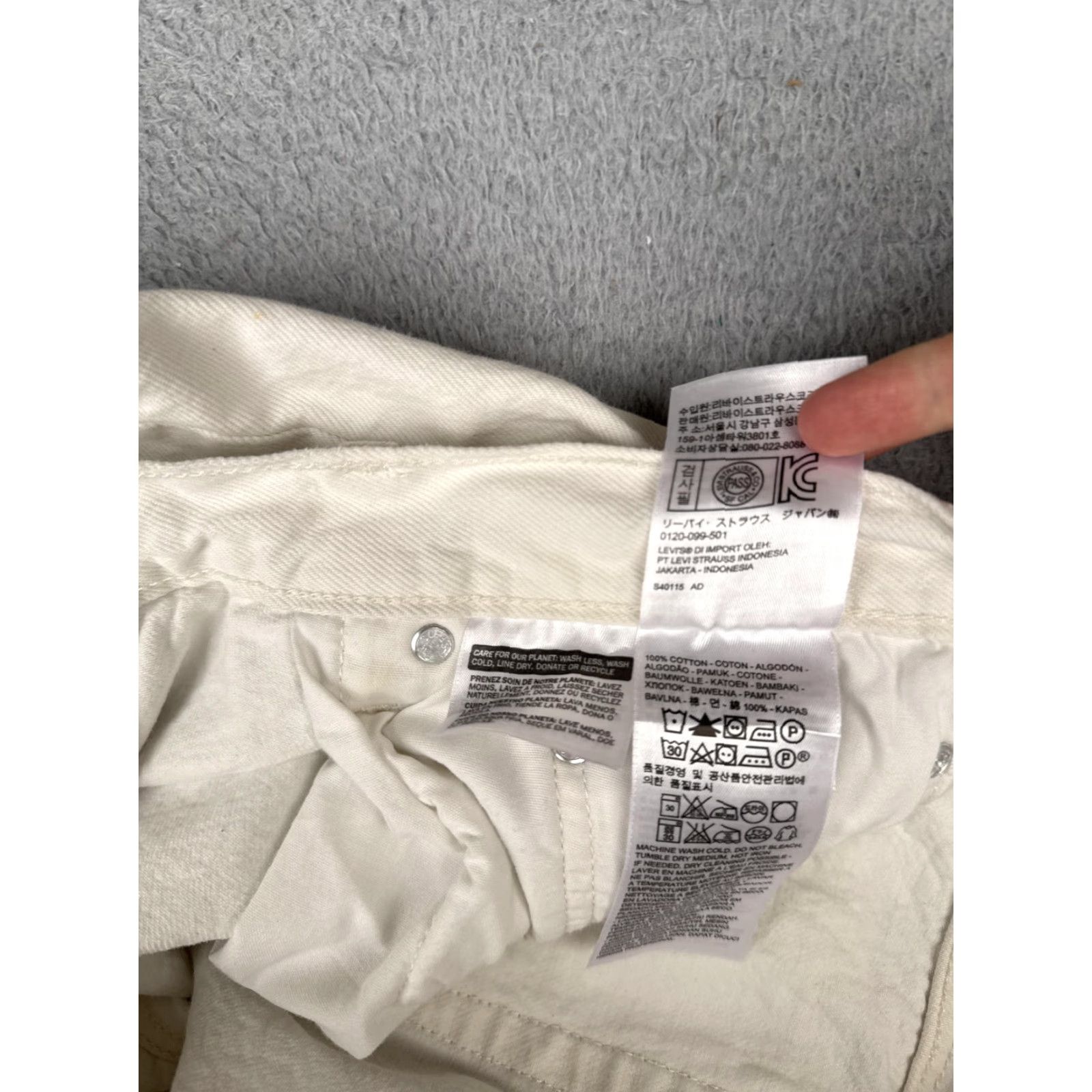 Levi's Levi's 501 CT Jeans Womens W30 L32 High Rise Distressed White 100% Cotton Regular Tapered Jeans - Levi's 500 Series 501 CT Womens Clothing Size 30" / US 8 / IT 44 - 7 Thumbnail