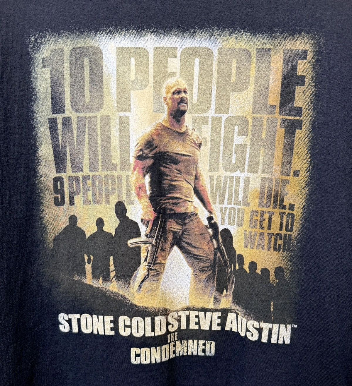 WWE × WWF 2007 Stone Cold 'The Condemned' Movie Promo T-Shirt, Size XL Size US XL / EU 56 / 4 - 2 Thumbnail