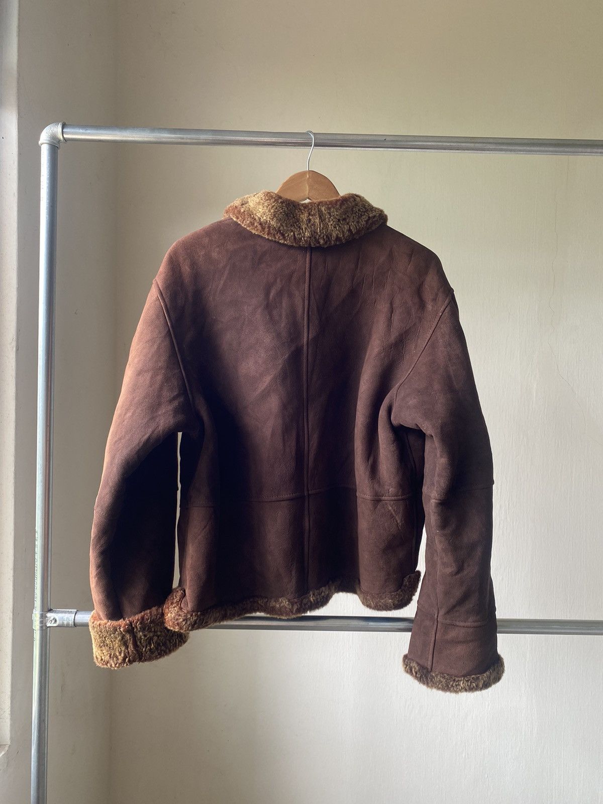Vintage SOLETTO 80s B-3 FLIGHT JACKET LEATHER LAMBSKIN FUR LGB Size US M / EU 48-50 / 2 - 13 Thumbnail