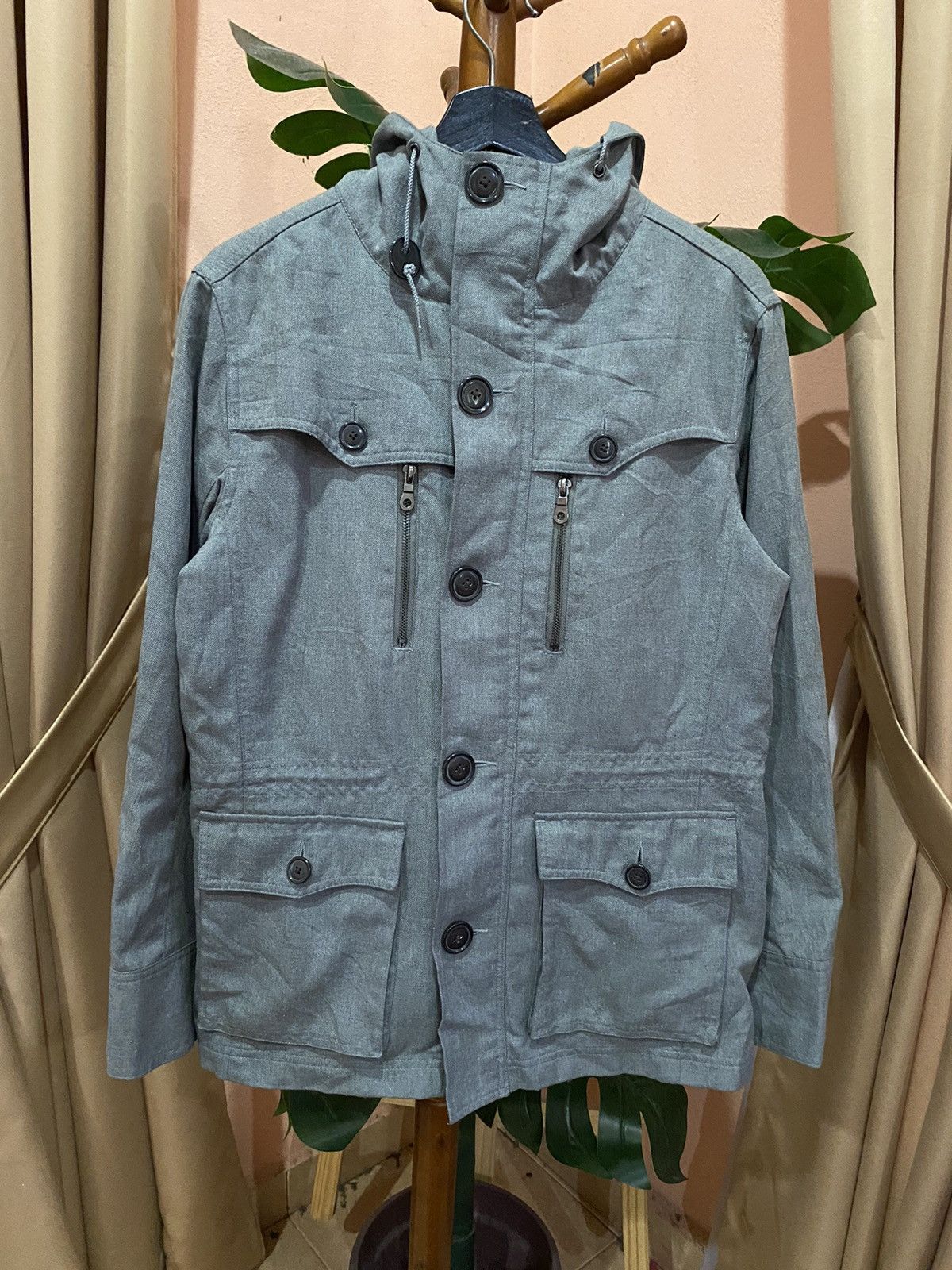 Japanese Brand Otarie Designed Wear Grey Men’s Hooded Jacket - Modern Size US M / EU 48-50 / 2 - 1 Thumbnail