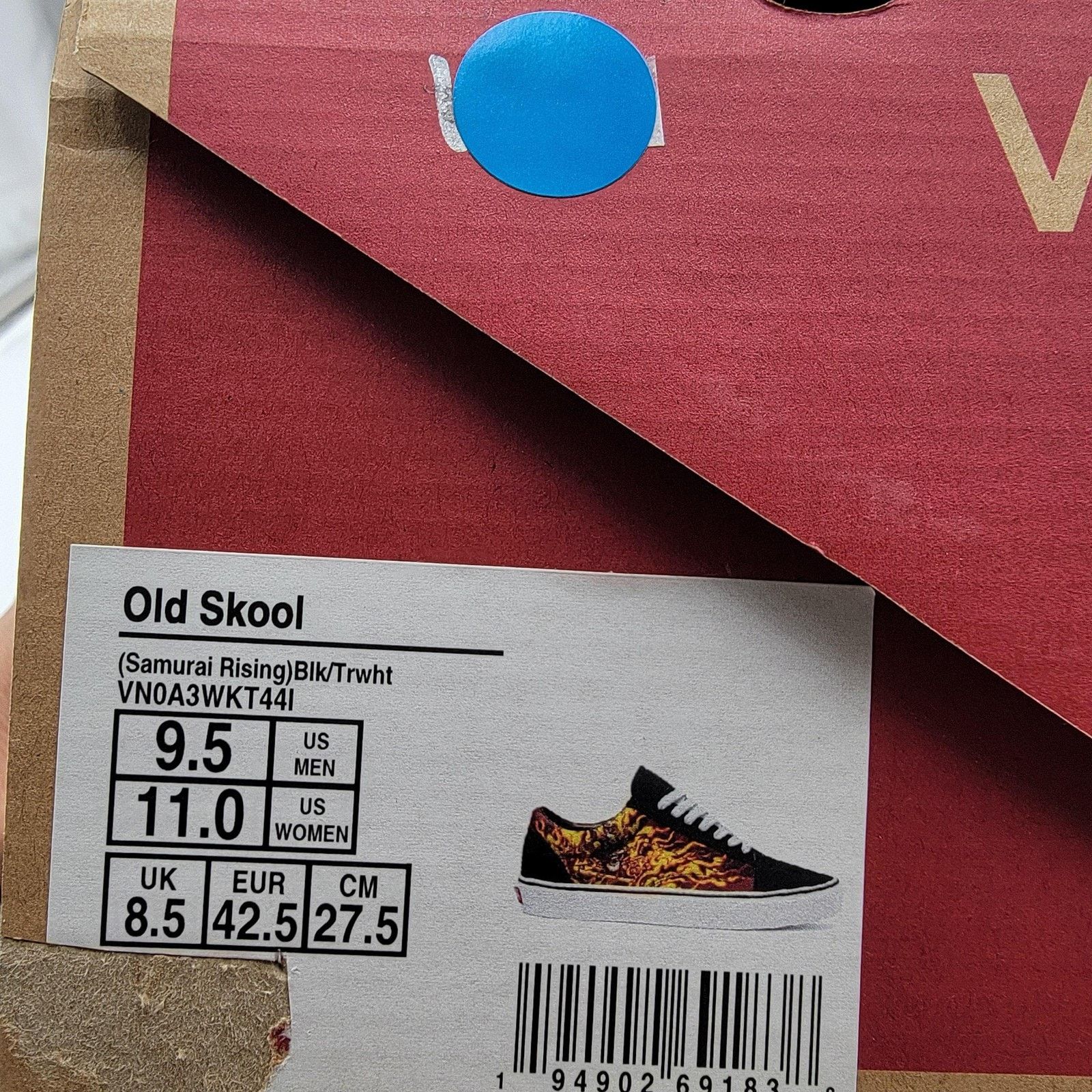 Vans Vans Old Skool Mens Sz 9.5 Black Samurai Rising Flames Skate Size US 9.5 / EU 42-43 - 8 Thumbnail