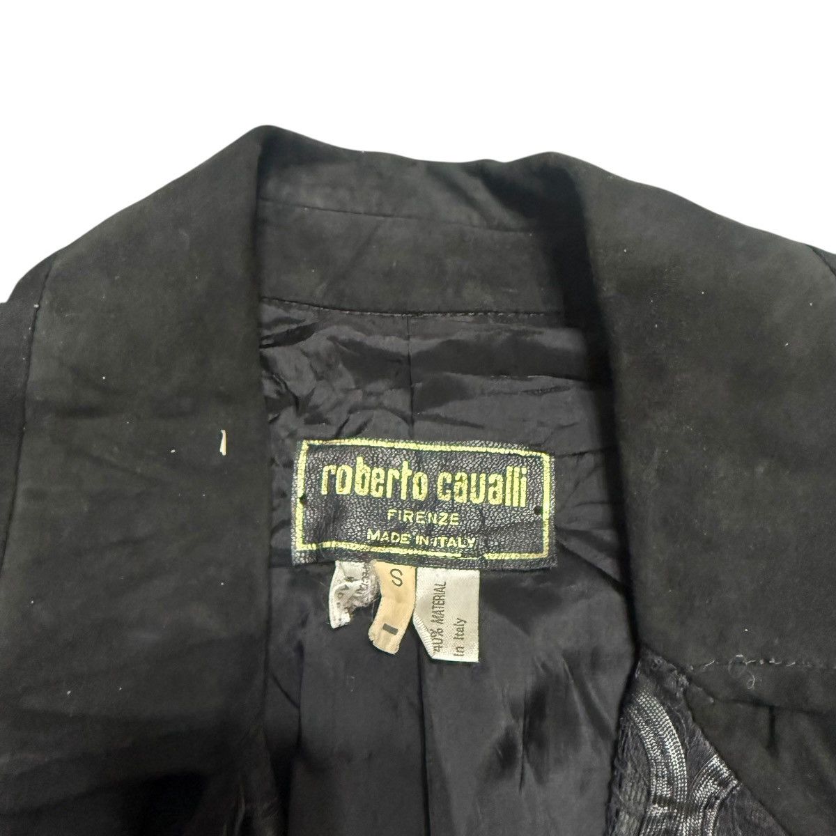 Roberto Cavalli Vtg 70s Roberto Cavalli Flower Design Suede Leather Jacket Size S / US 4 / IT 40 - 6 Thumbnail