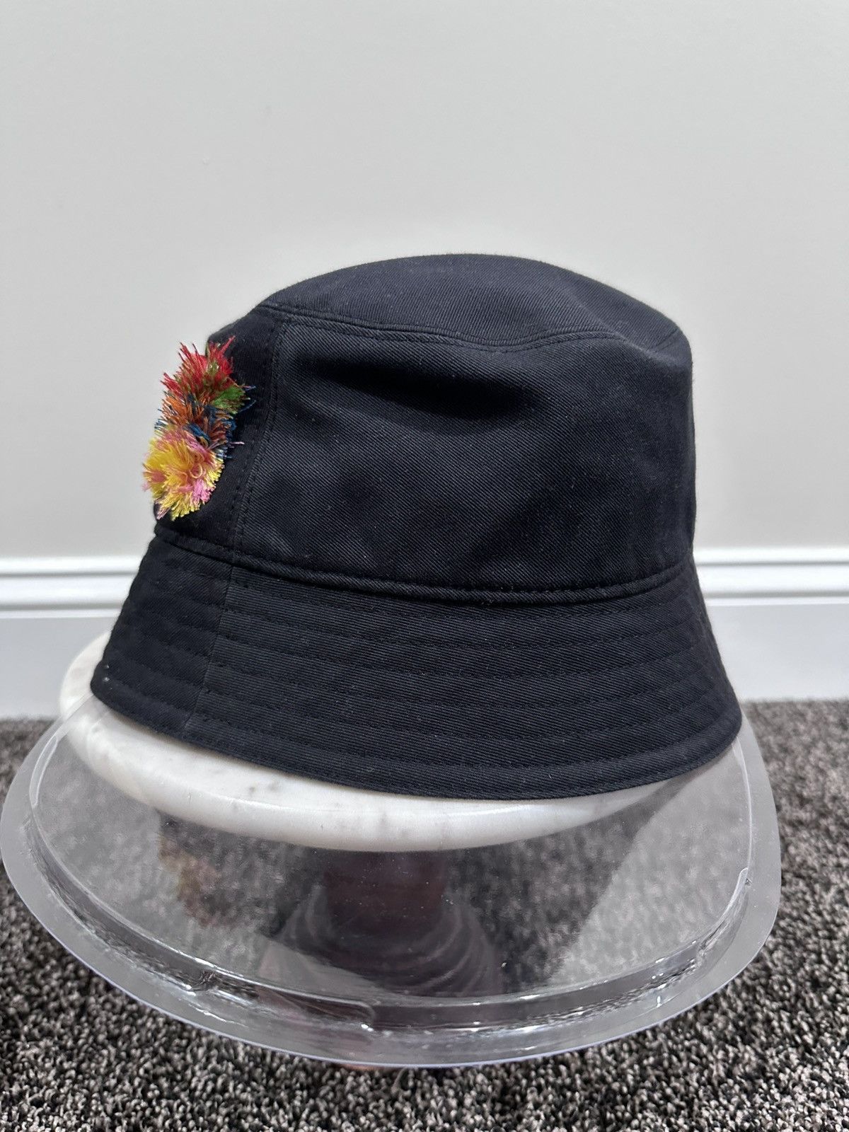 Lanvin Lanvin Curb Embroidered Logo Bucket Black Hat Size ONE SIZE - 6 Thumbnail