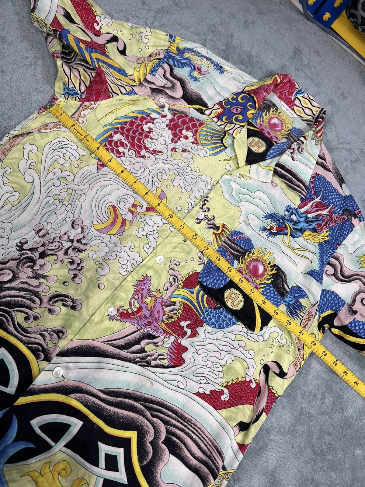 Yoshiyuki Konishi Vintage Yoshiyuki Konishi Bold Dragon Tatoo Style Button Up Size US L / EU 52-54 / 3 - 10 Thumbnail