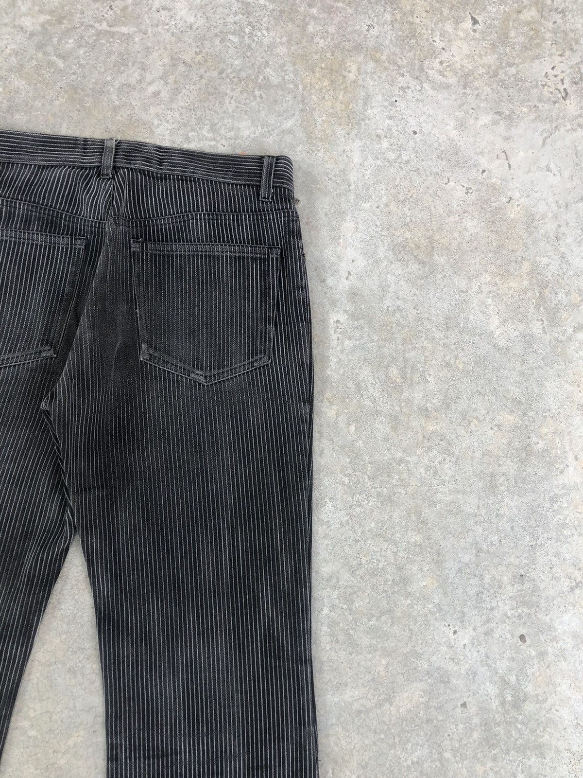Tornado Mart Japanese Studio Sho Flared Jeans Hickory Stripe Distressed Size US 31 - 10 Thumbnail