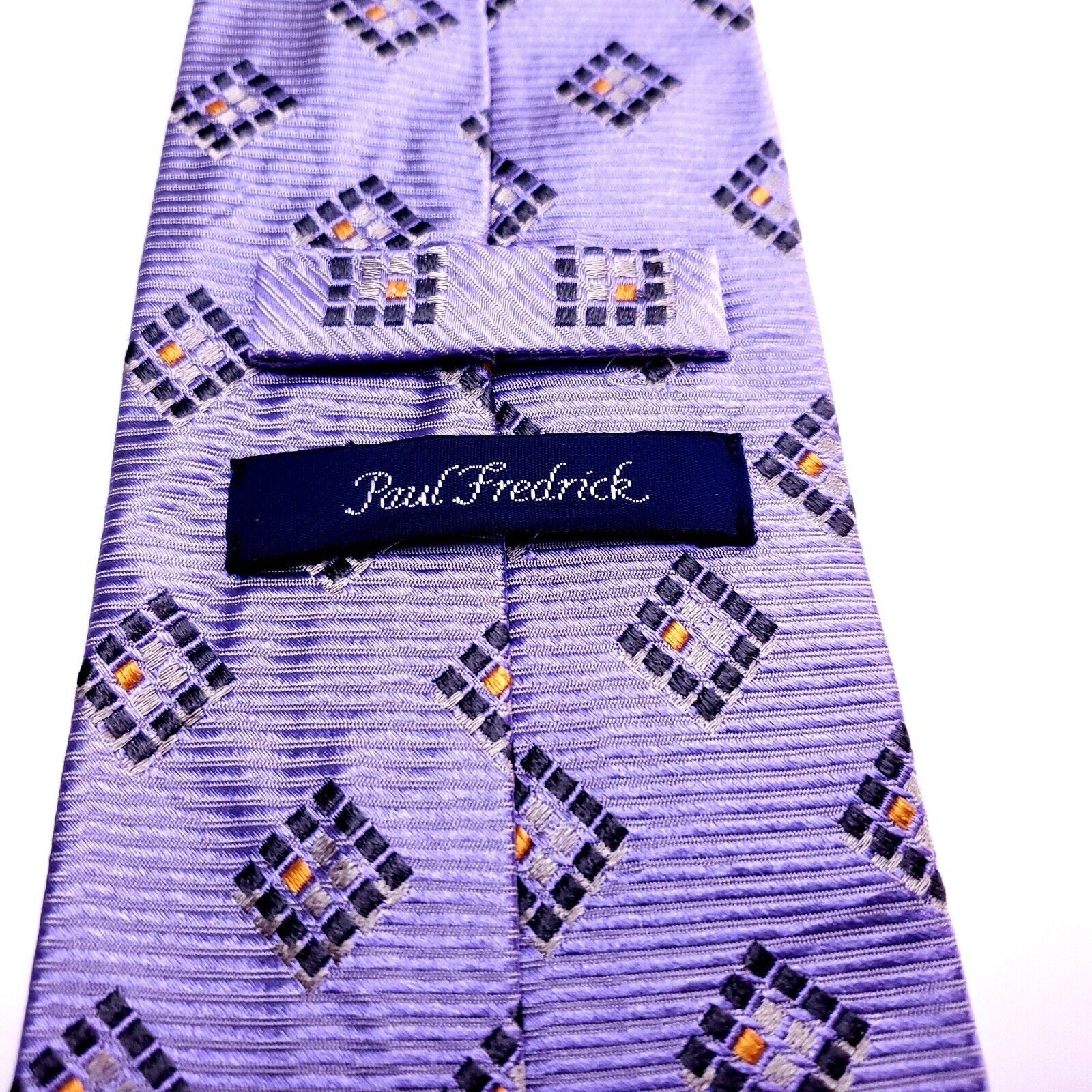 Paul Fredrick Paul Fredrick Purple Silk Tie Woven Geometric Size ONE SIZE - 5 Thumbnail