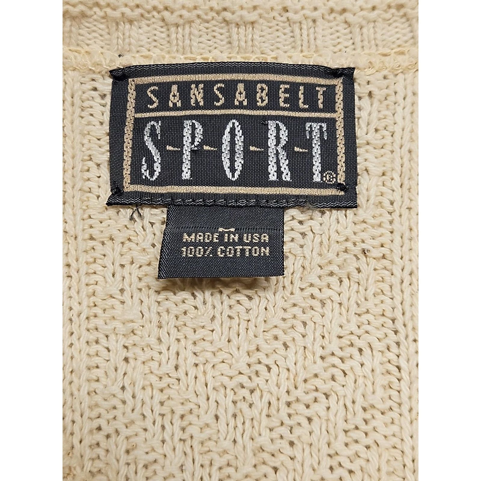 Vintage VINTAGE USA Cotton Knit Sweater Mens L Cream Textured Chunky Classic Minimalist Size US L / EU 52-54 / 3 - 4 Thumbnail