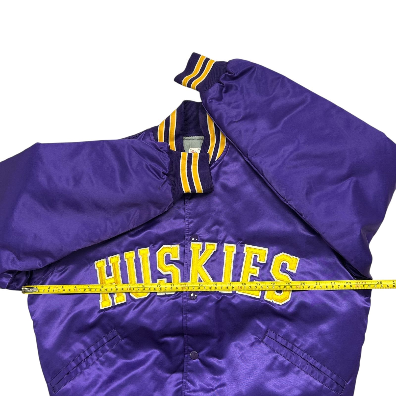 NCAA VTG 90s NCAA WASHINGTON HUSKIES FELCO SATIN BOMBER JACKET Size US L / EU 52-54 / 3 - 7 Thumbnail