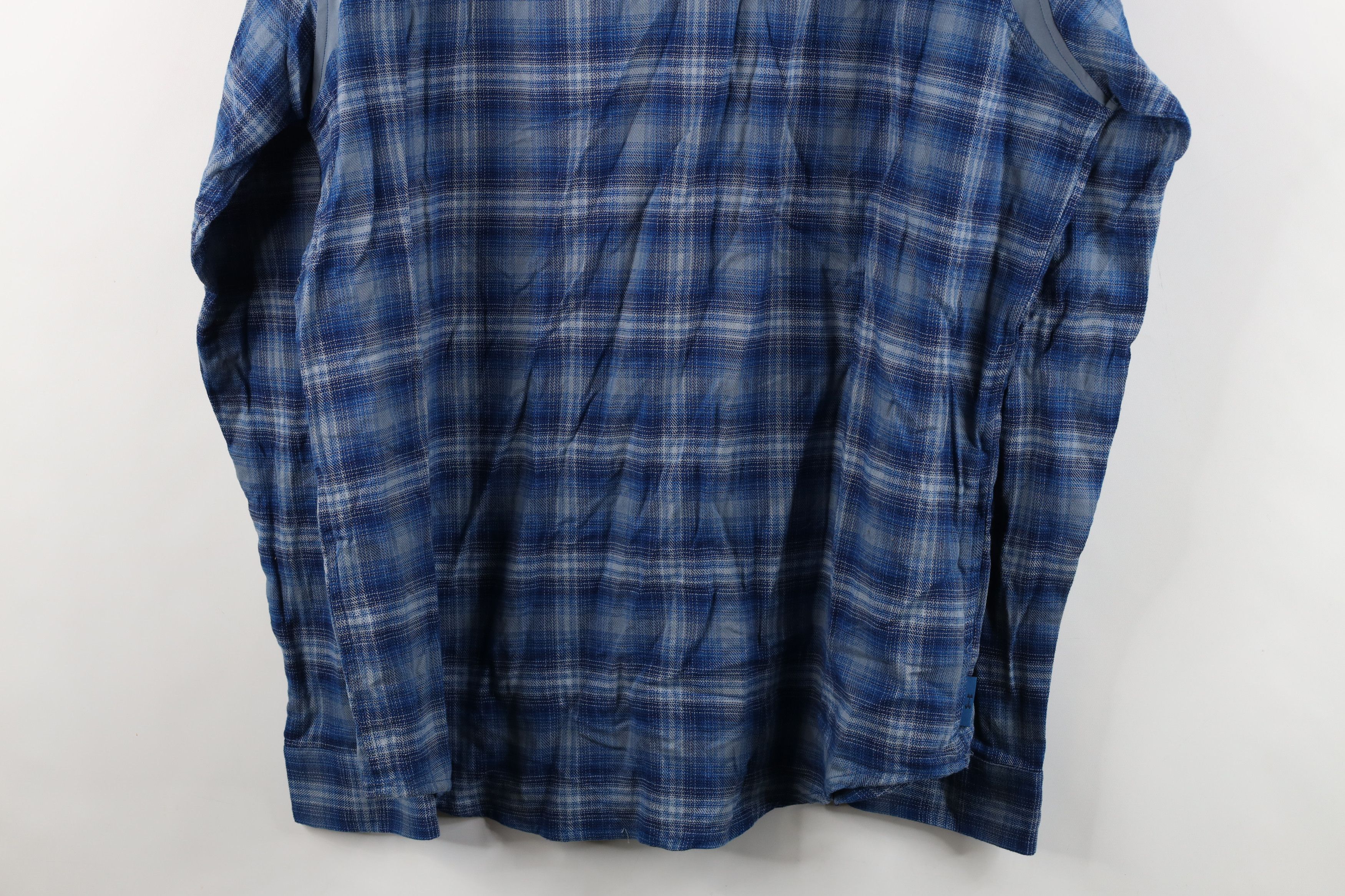 Under Armour Under Armour Flannel Collared Button Shirt Blue Plaid Size US XXL / EU 58 / 5 - 15 Thumbnail