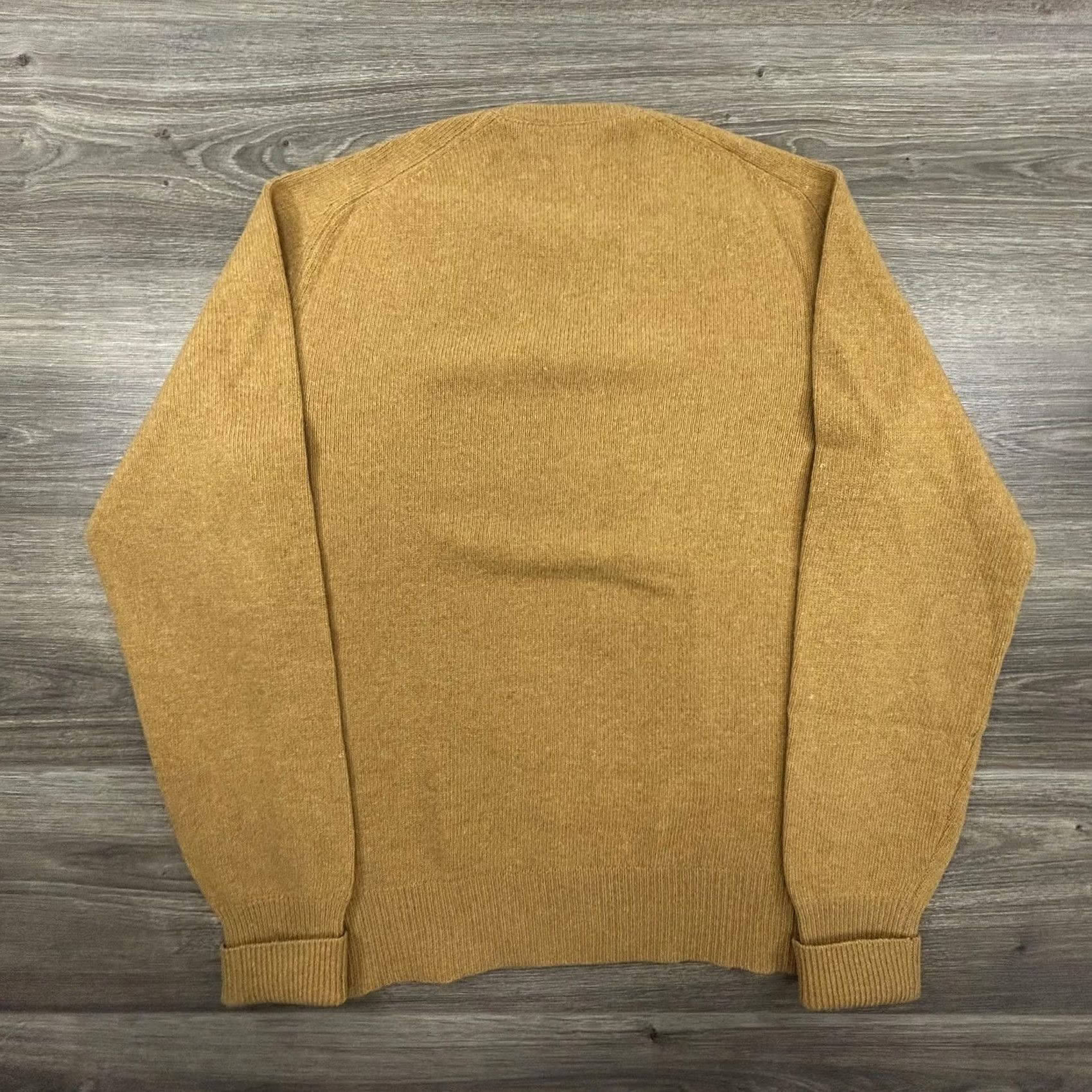 Vintage VINTAGE Rike's Mens Medium Tan V-Neck Knit Sweater Pullover Wool Nylon 70s 80s Retro Knitwear Pullover Size US M / EU 48-50 / 2 - 2 Thumbnail