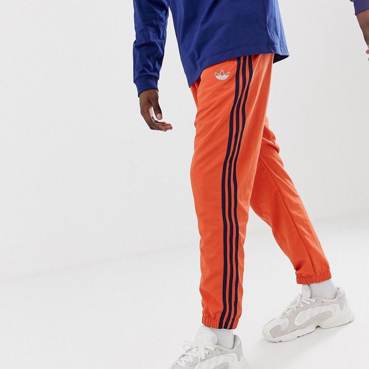 Adidas Adidas Originals Woven 3 Stripe Pants Orange & Navy Size US 34 / EU 50 - 5 Thumbnail