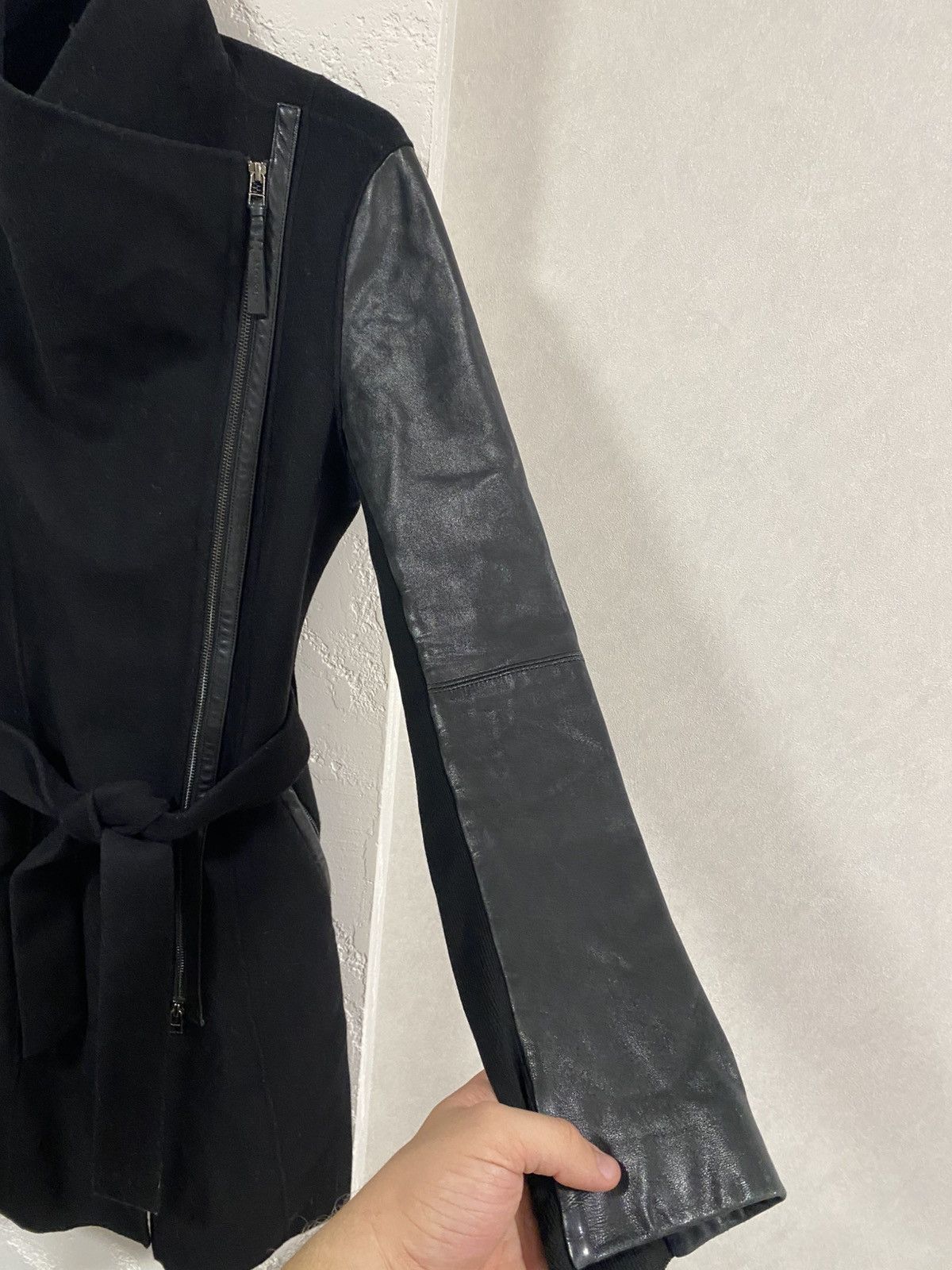 Mackage Mackage Leather Sleeve Asymetrical Long Coat Rick Owens Type Size S / US 4 / IT 40 - 7 Thumbnail