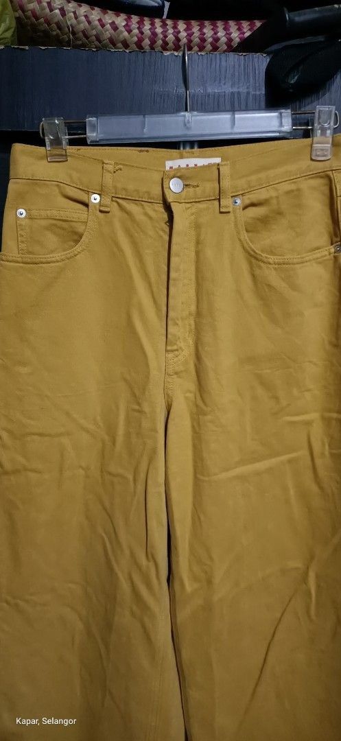 Marni × Uniqlo Uniqlo x Marni Mustard Wide-Leg Jeans (W30 L40) Size US 30 / EU 46 - 2 Thumbnail