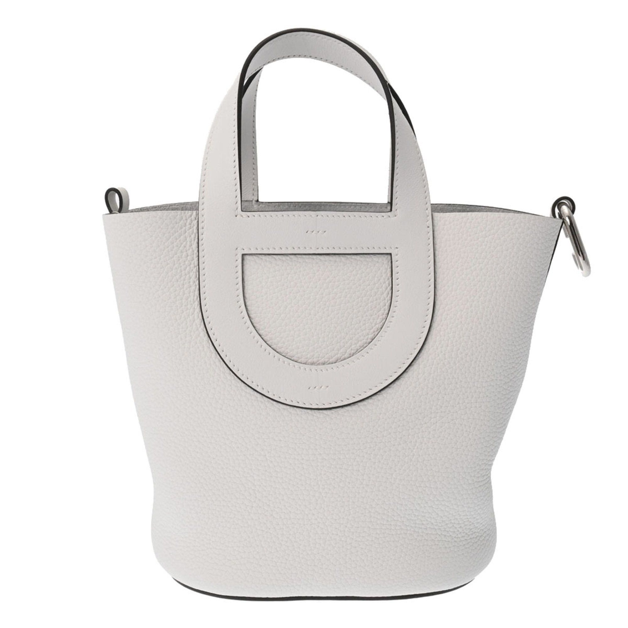 image of Hermes Birkin Men,women Taurillon Clemence Leather Handbag White in Black, Women's