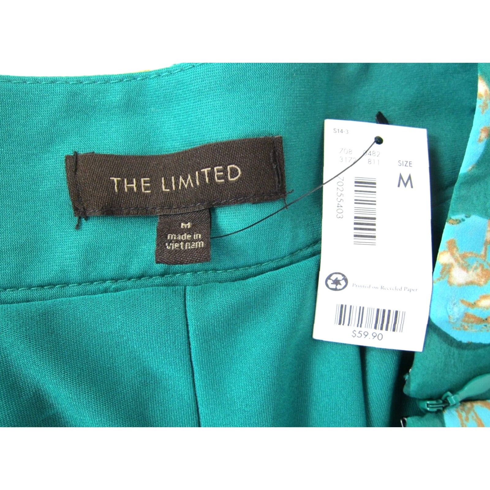 Vintage NWT The Limited Polyester Green Polka Dot A-Line Skirt Medium Womens Casual Knee Length Lined Pattern: Polka Dot Size 32" / US 10 / IT 46 - 3 Thumbnail