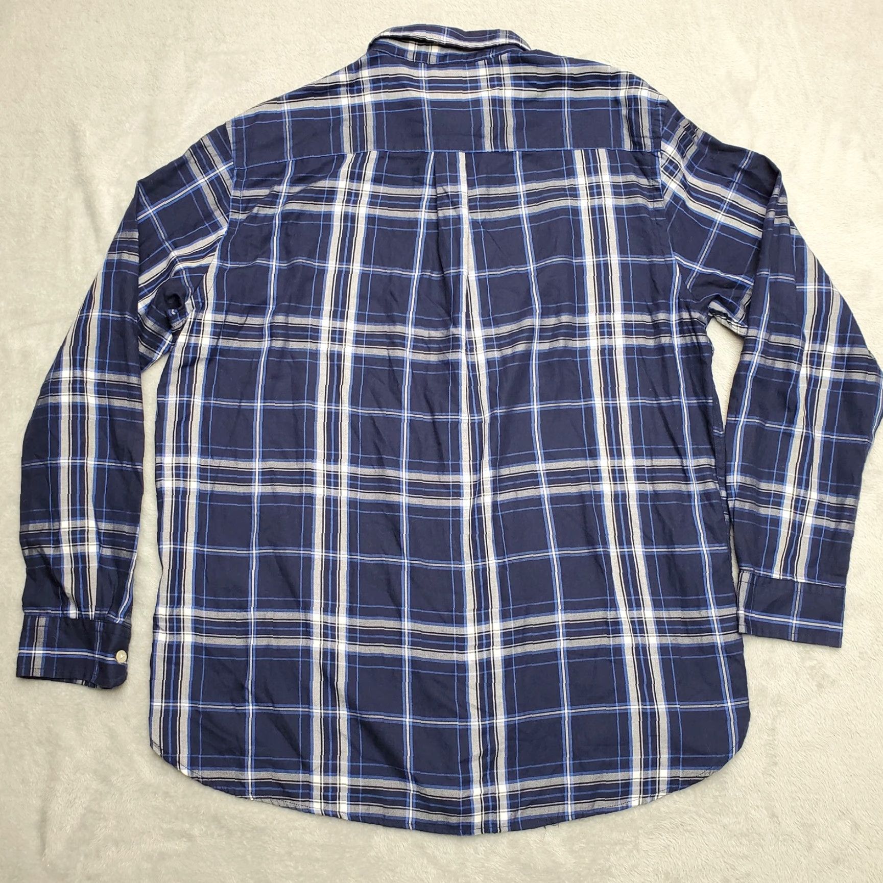 Chaps Chaps Shirt Mens Large Blue Plaid Button-Up Long Sleeve Easy Care Twill Casual Size US L / EU 52-54 / 3 - 5 Thumbnail