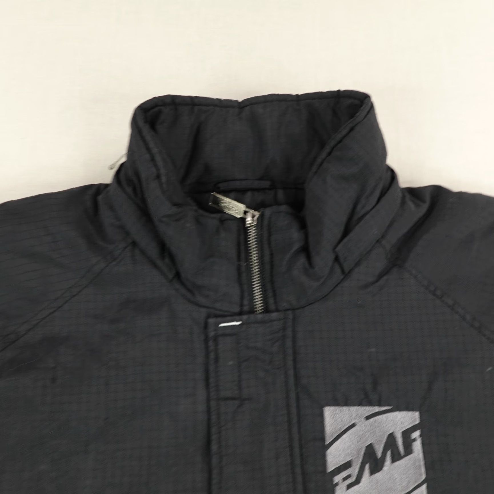 Vintage FMF Jacket Mens Medium Quilted Lined Racing Riding Polyester Black Zip Pockets Stand-Up Collar 1990s Biker Gift Size US M / EU 48-50 / 2 - 2 Thumbnail