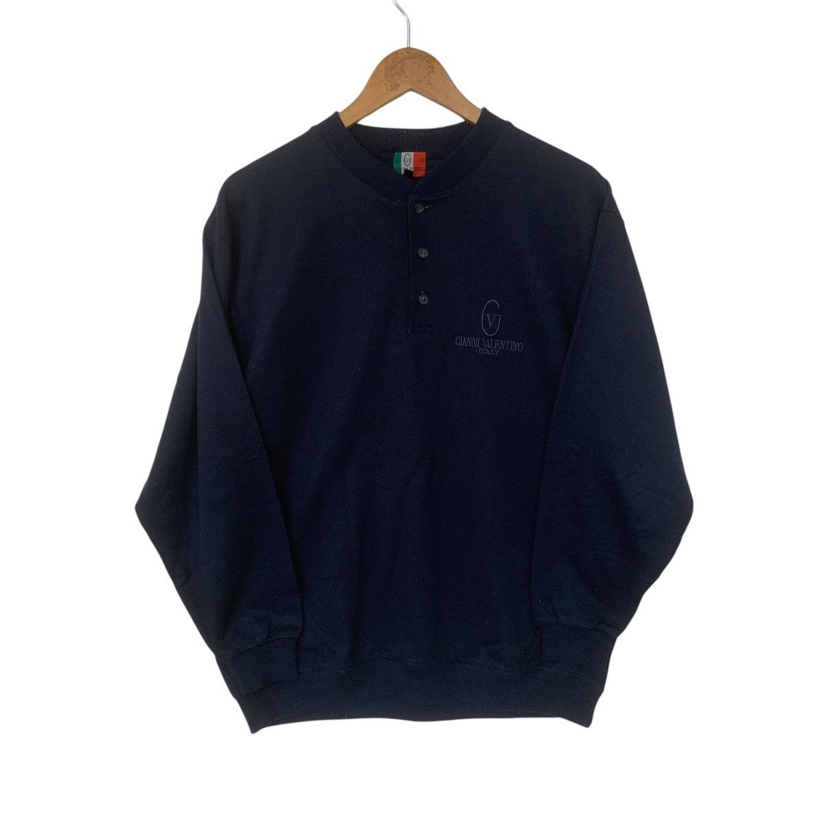Vintage Vintage Gianni Valentino Sweatshirt Medium Navy Blue Size US M / EU 48-50 / 2 - 1 Thumbnail