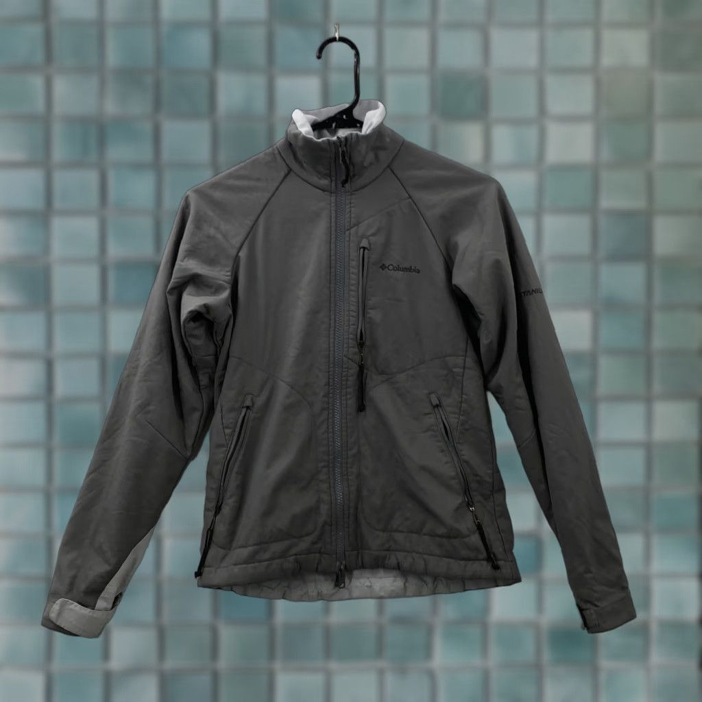 Vintage Columbia Windbreaker Jacket Womens Gray Long Sleeve Front Pockets XS Regular Winter Casual Outdoor Zip Pocketed Front Pockets Grey Size XS / US 0-2 / IT 36-38 - 1 Thumbnail