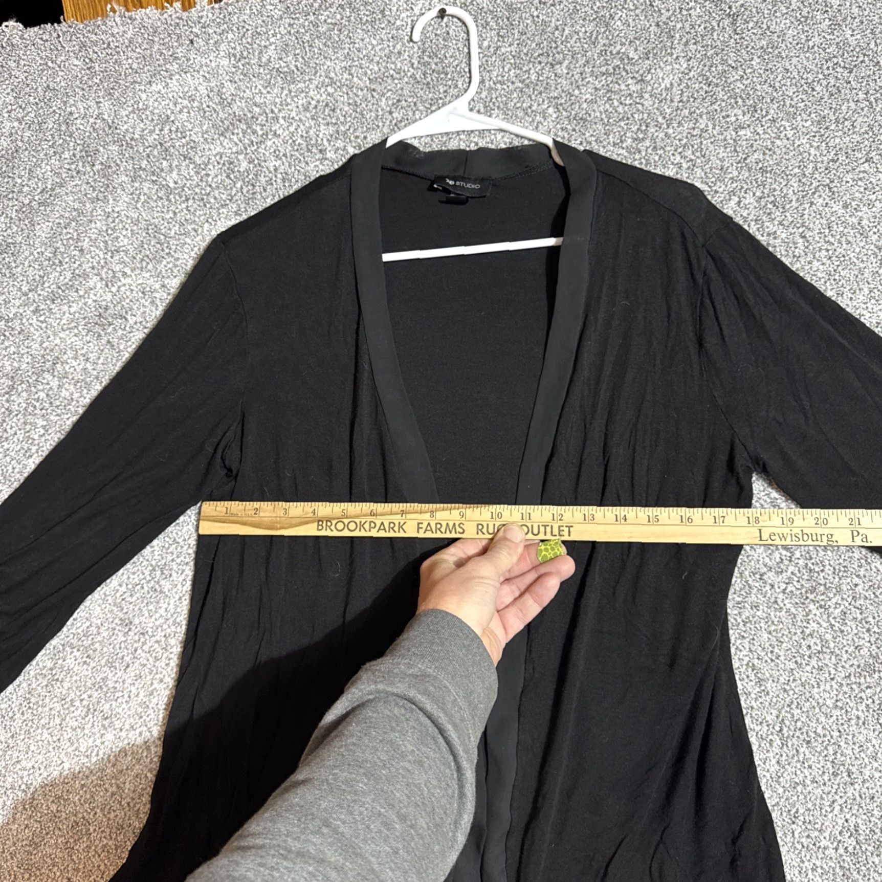 Vintage AB Studio Lagenlook Cardigan Sweater Women XL Black Open Front Bohemian Chic Cardigan Sweater, Long Sleeve, Casual, Travel, Regular, Womens Size XL / US 12-14 / IT 48-50 - 3 Thumbnail