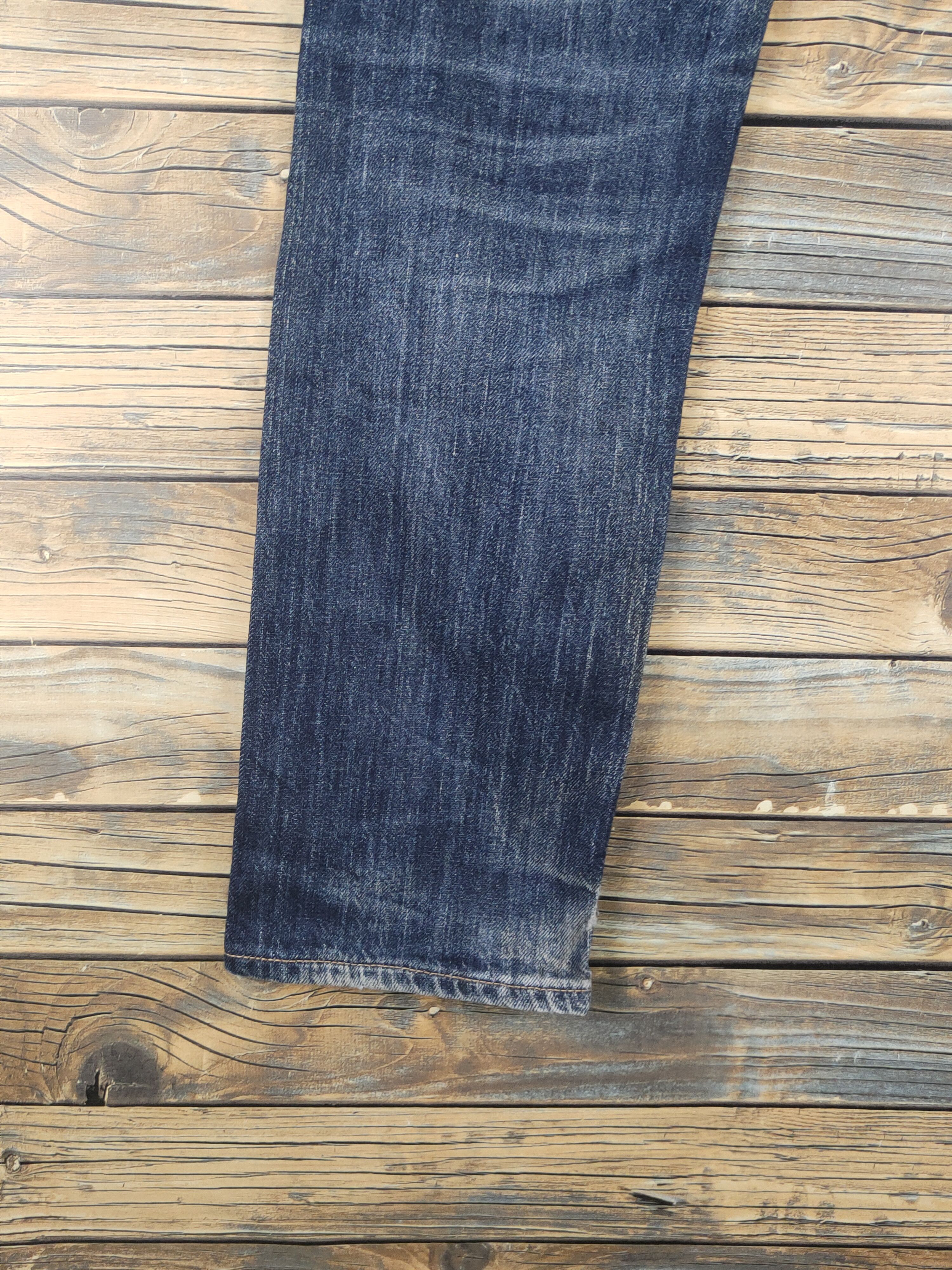 Vintage Old Navy Dark Blue Distressed Ripped Skinny Jeans #W1603 Size US 31 - 9 Thumbnail