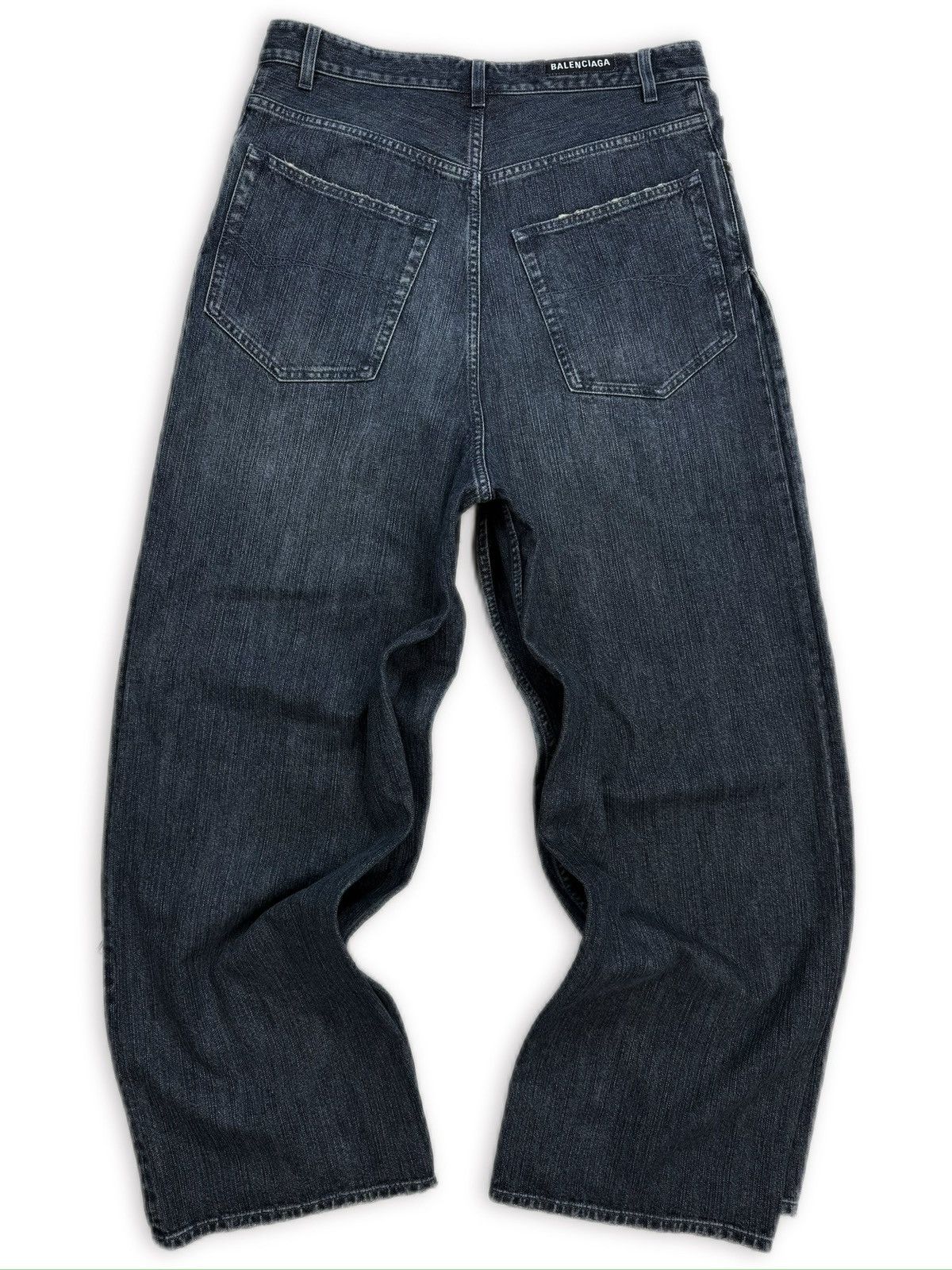 Balenciaga AW23 Balenciaga Double Layered Washed Blue Wide Cut Denim Size US 33 - 3 Thumbnail