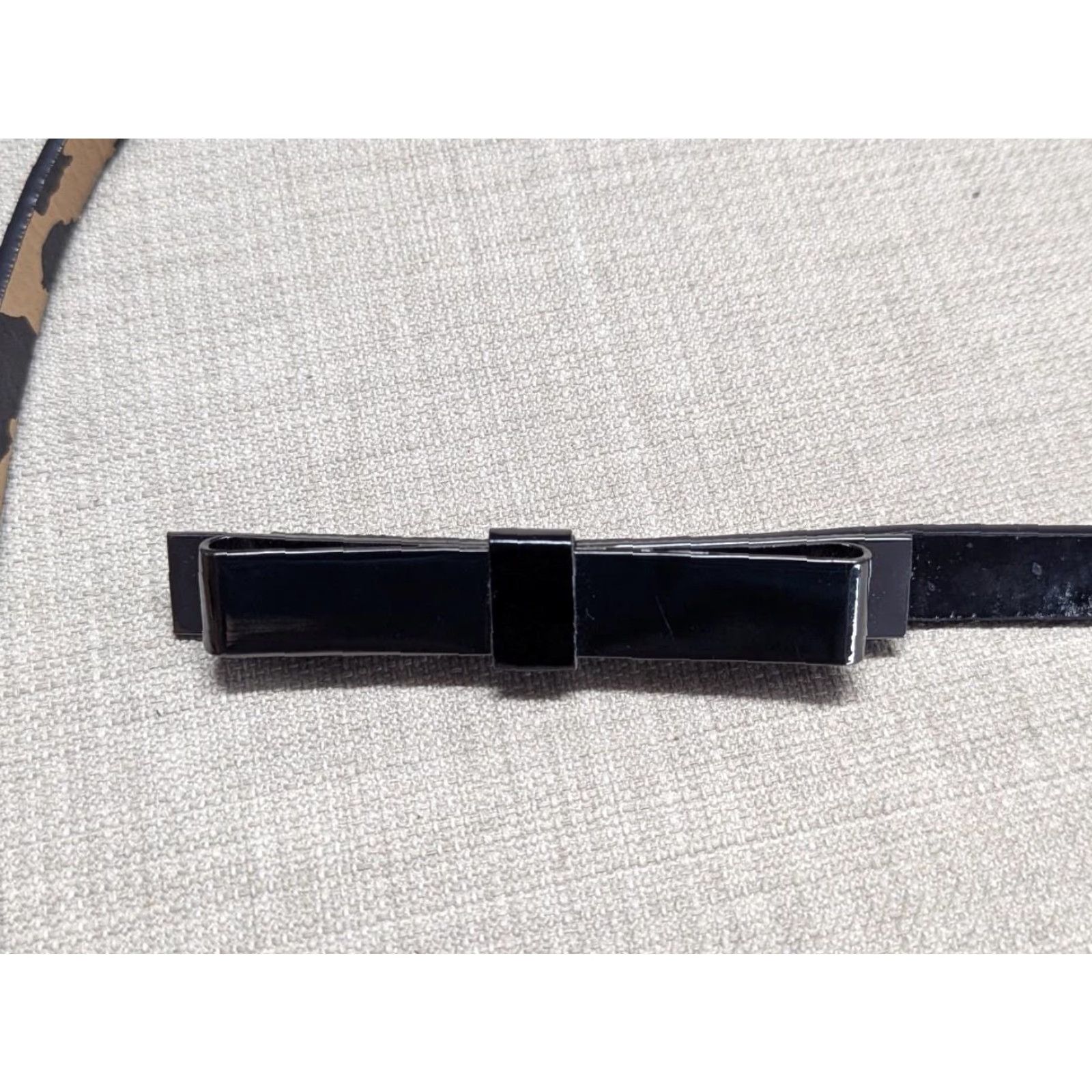 Betsey Johnson Betsey Johnson belt Black 5/8" wide Rib bon buckle skinny 28 S Belt Women Mens Girls Size ONE SIZE - 3 Thumbnail