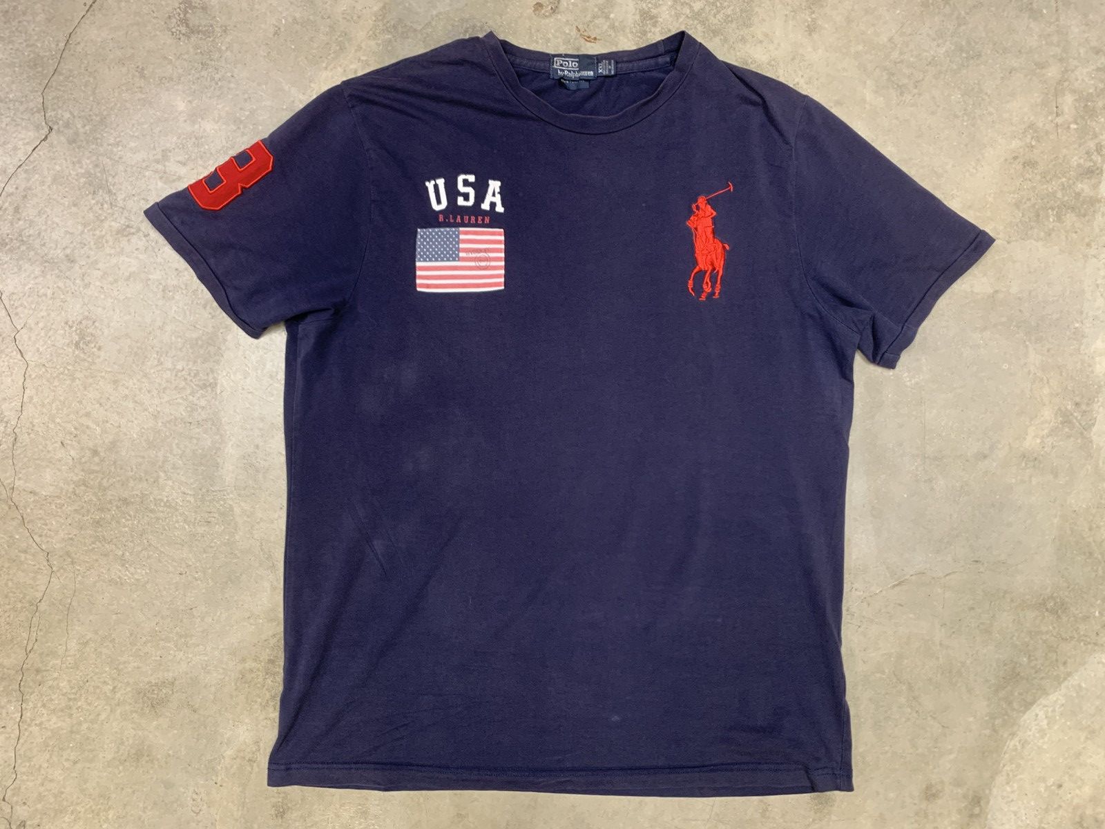 Polo Ralph Lauren Vintage 2000’s Custom Fit Polo Ralph Lauren USA Big Pony Tee Size US XXL / EU 58 / 5 - 1 Thumbnail