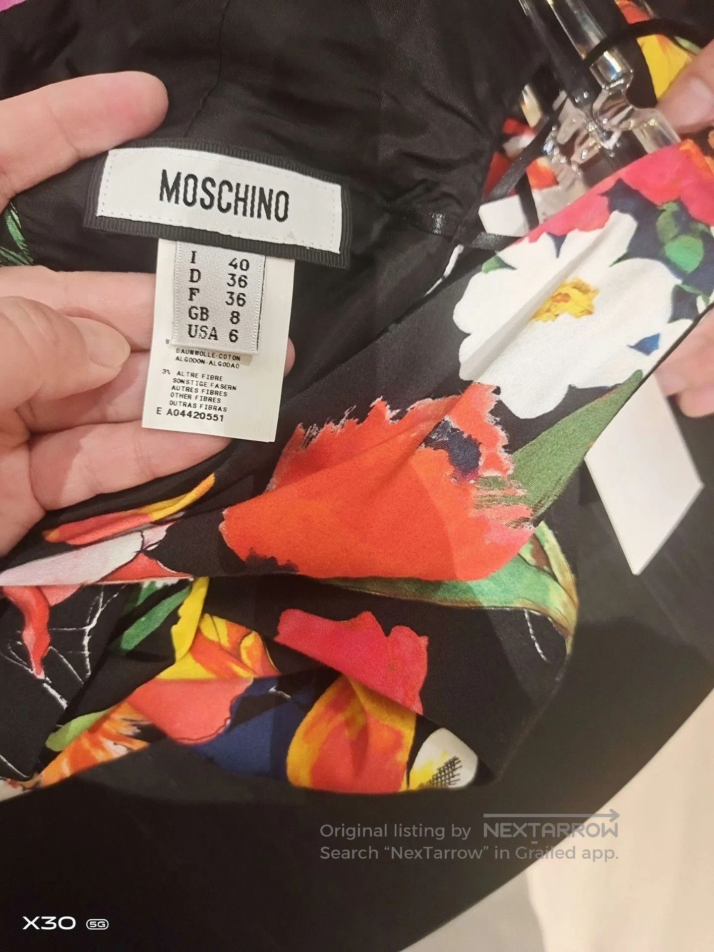 Moschino MOSCHINO Floral Print Midi Dress. Size S / US 4 / IT 40 - 3 Thumbnail