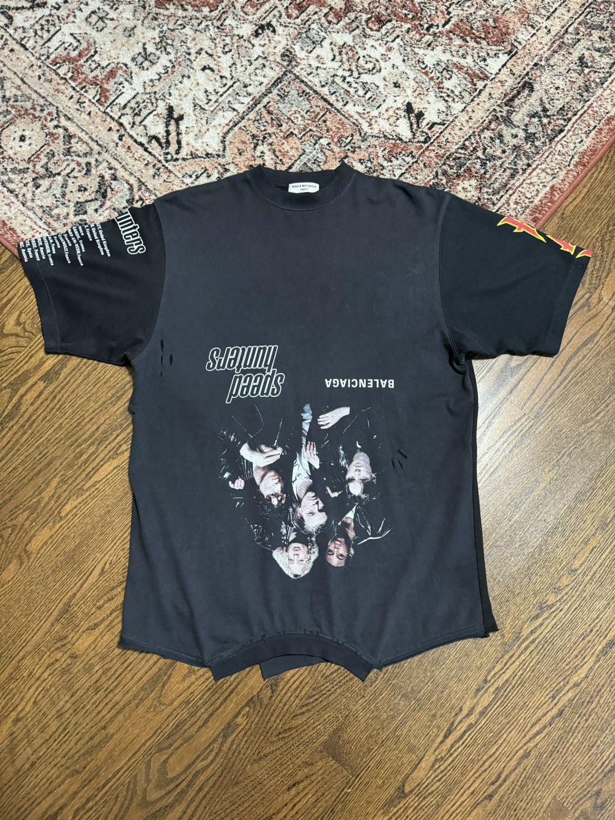 image of Balenciaga Upside Down T-Shirt in Black, Men's (Size Small)