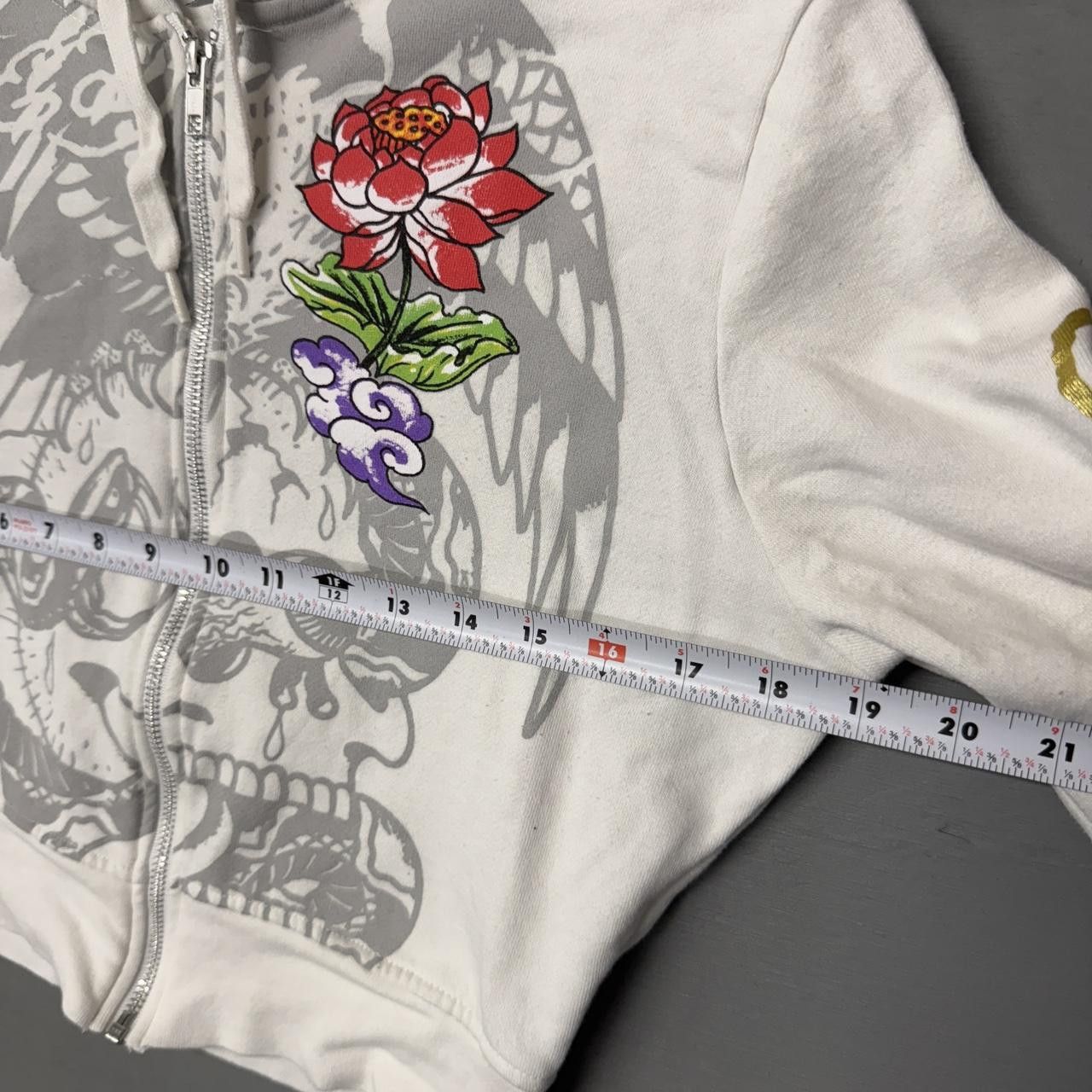 Ed Hardy Ed Hardy Japanese Cropped Zip Up White Women’s Hoodie Large Size L / US 10 / IT 46 - 5 Thumbnail