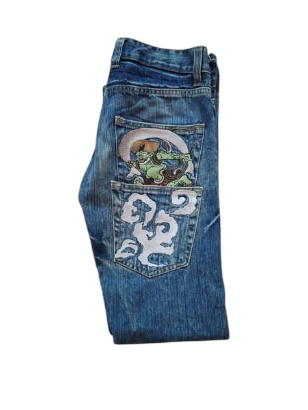 Other Japanese Sukajan Denim Double Pocket Embroidery Jeans Size US 31 - 4 Thumbnail